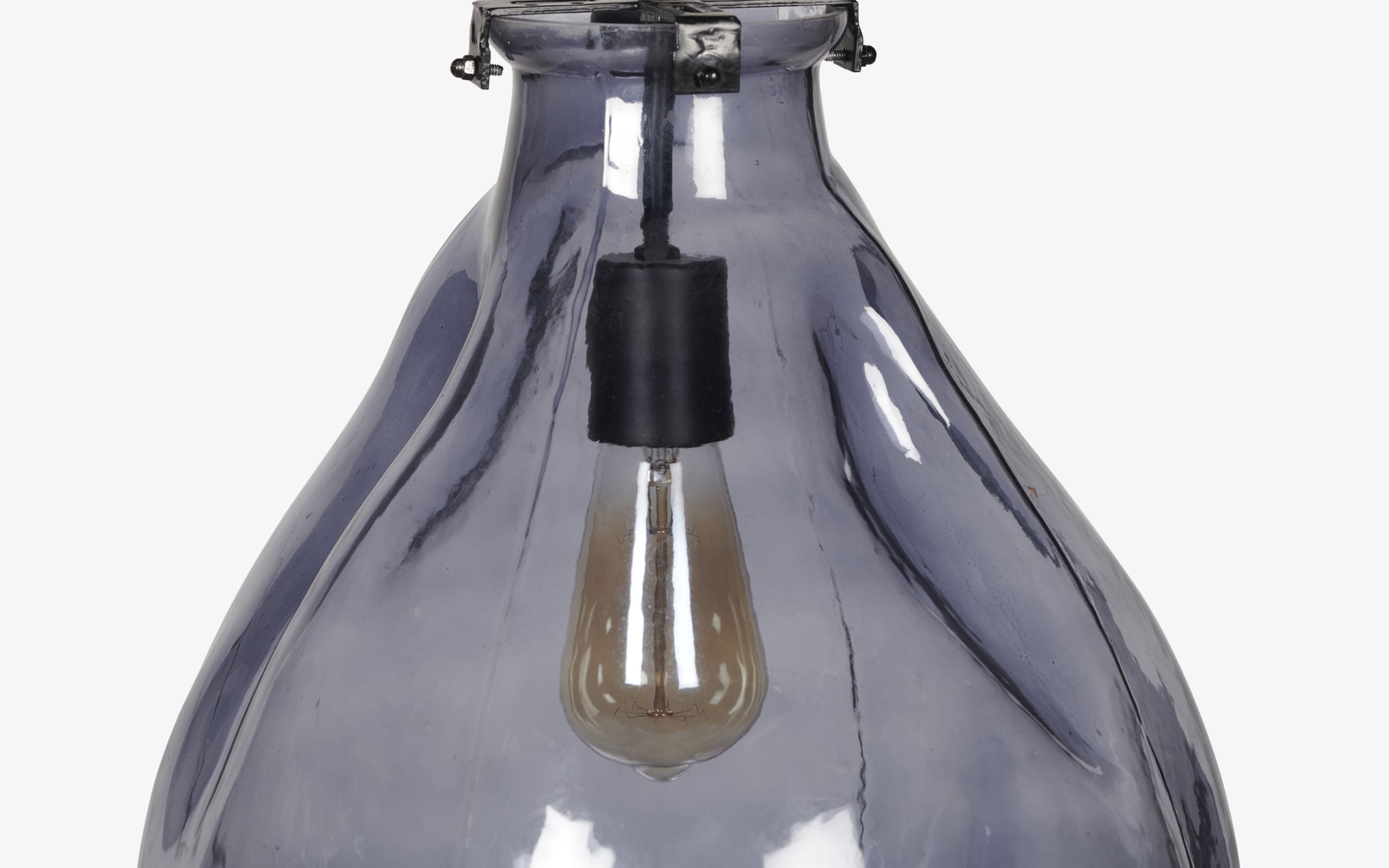 Buy Sogu Black Glass Drop Hanging Lamp for Bedroom - Close shot - from right angle - Orange Tree