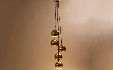 Dew Hanging Lamp Cluster of 5 Gold - Orange Tree Home Pvt. Ltd.