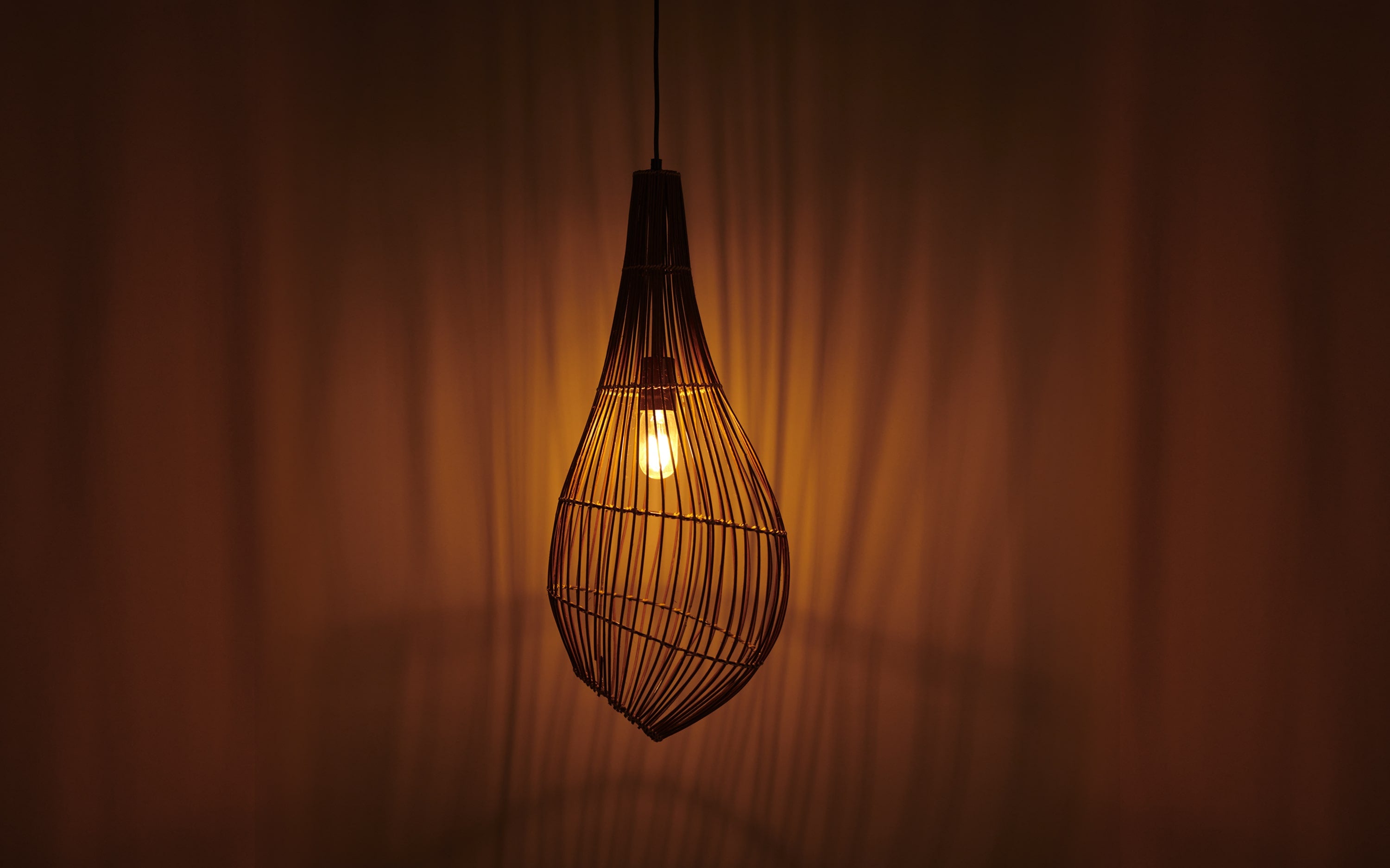 Buy Floo Cane Drop Pendant Light | Metal Hanging Light - Close shot - from upper angle - Orange Tree