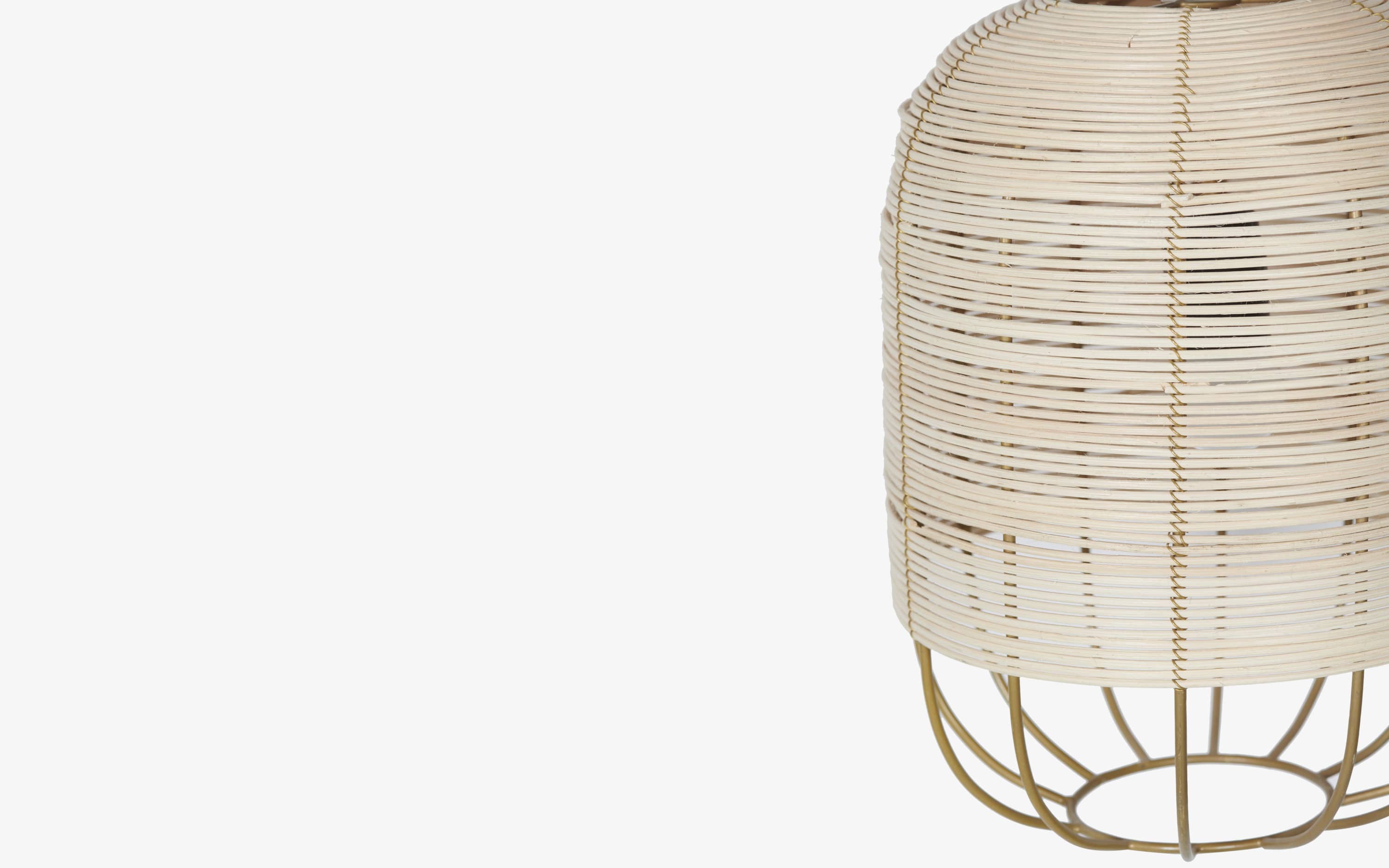 Buy Henka Natural Cane Hanging Light for Home Decor - Close shot - from upper angle - Orange Tree