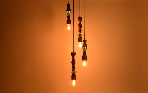Jodha Gold Cluster Hanging Lamp - Orange Tree Home Pvt. Ltd.