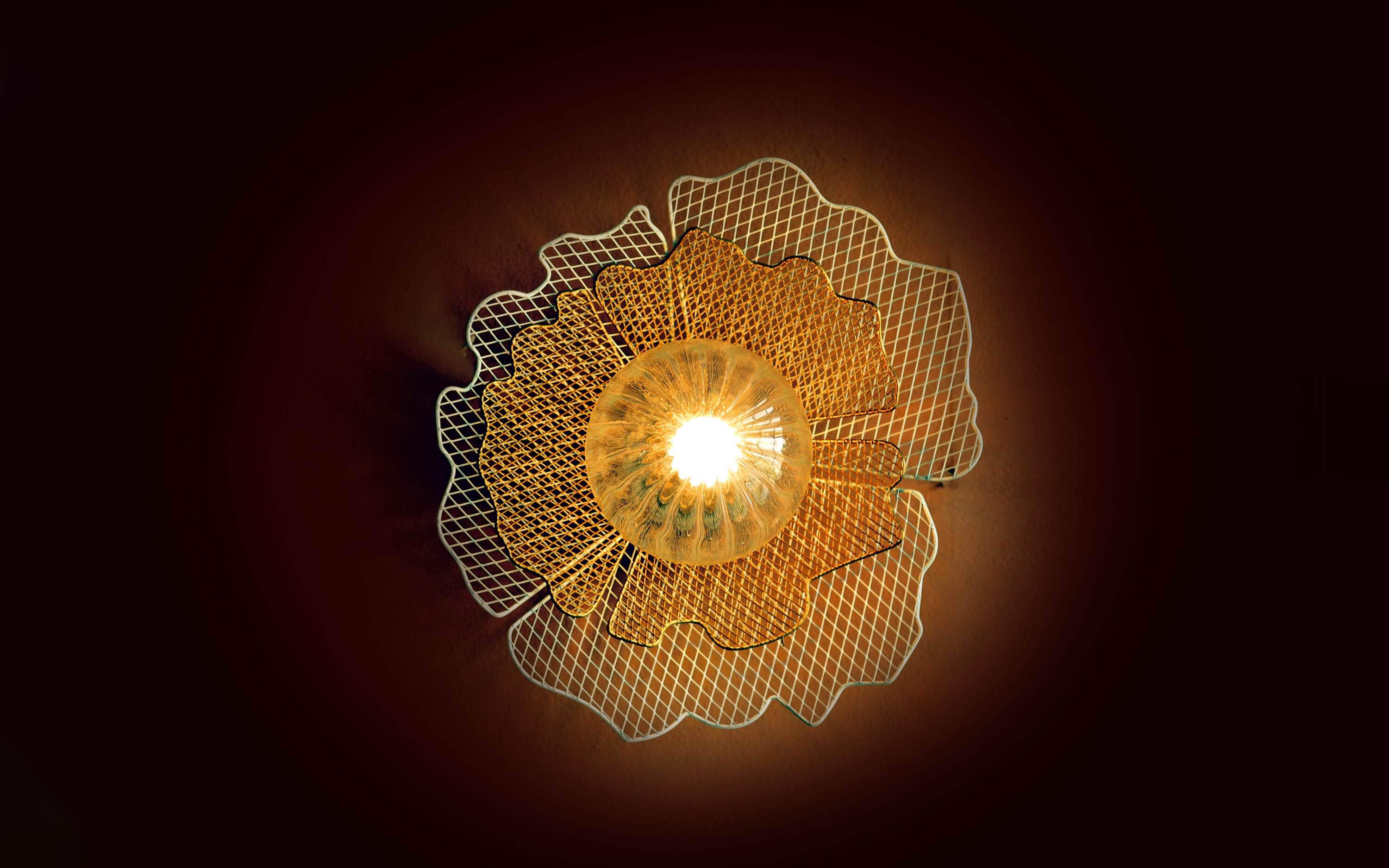 Buy Keshi Metal Wall Lamp for Bedrooms - with white background - Orange Tree