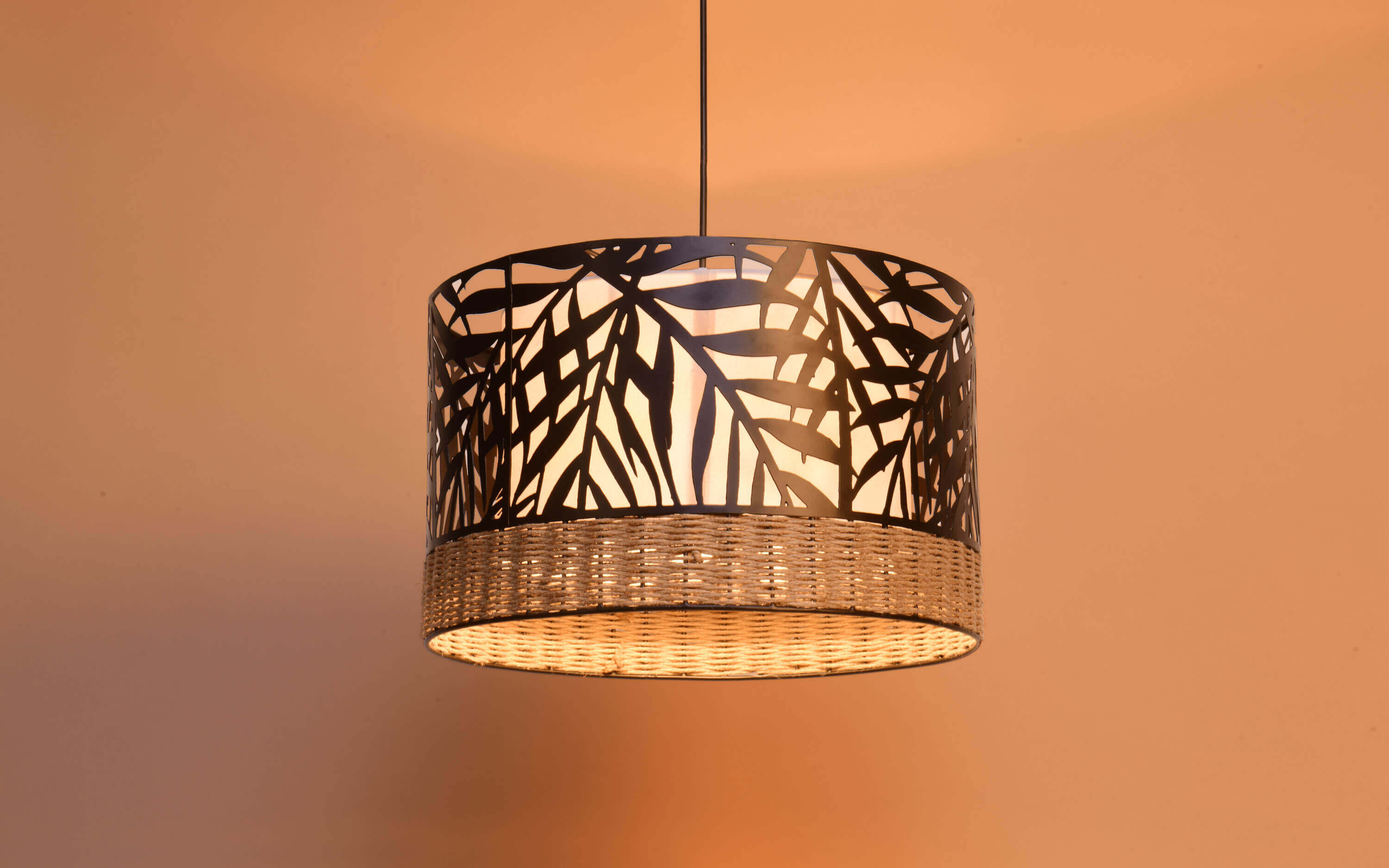 Kinara Hanging Lamp Drum - Orange Tree Home Pvt. Ltd.