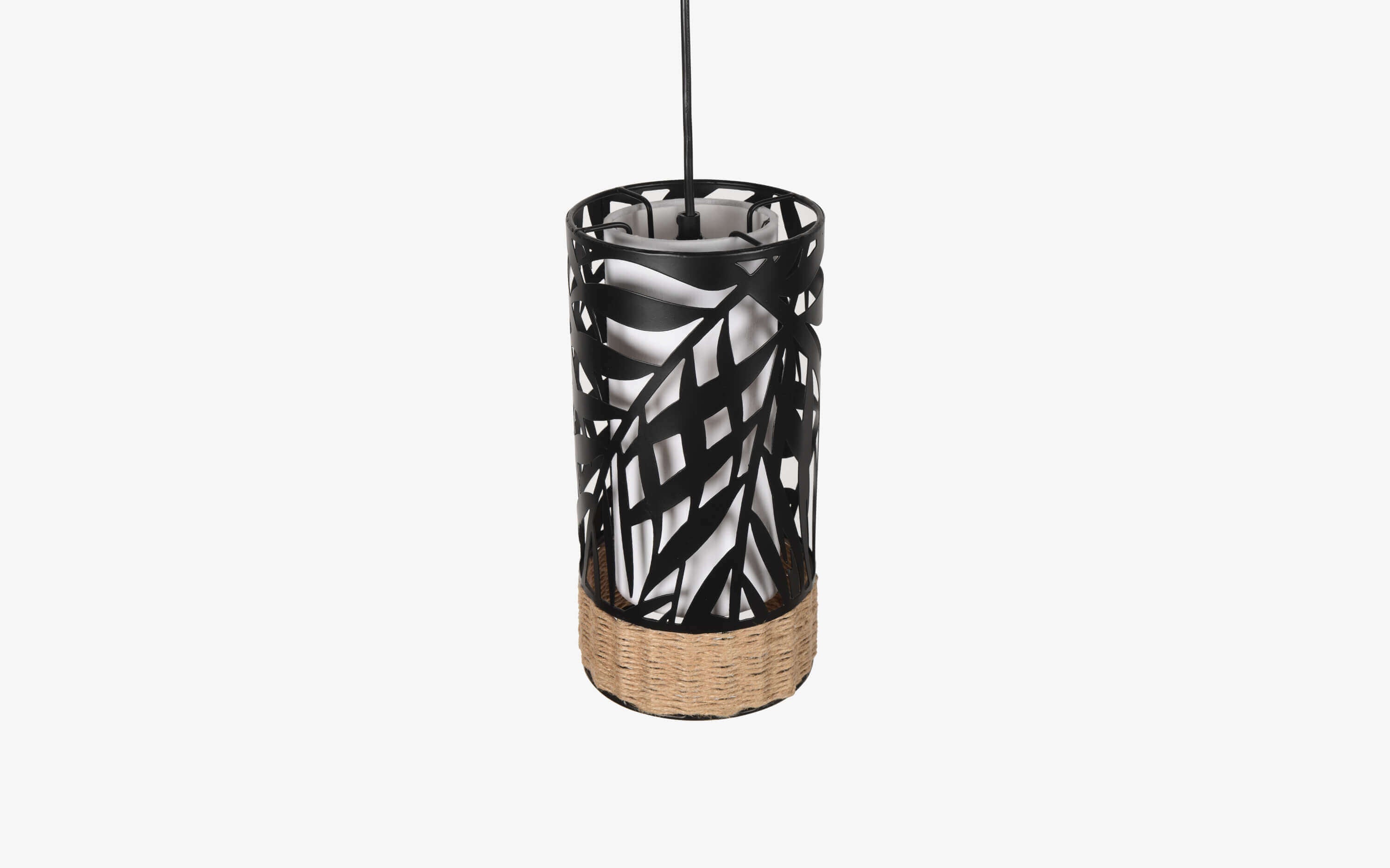 Buy Kinara Cylindrical Metal Hanging Lamp for Living Room - with white background - Orange Tree
