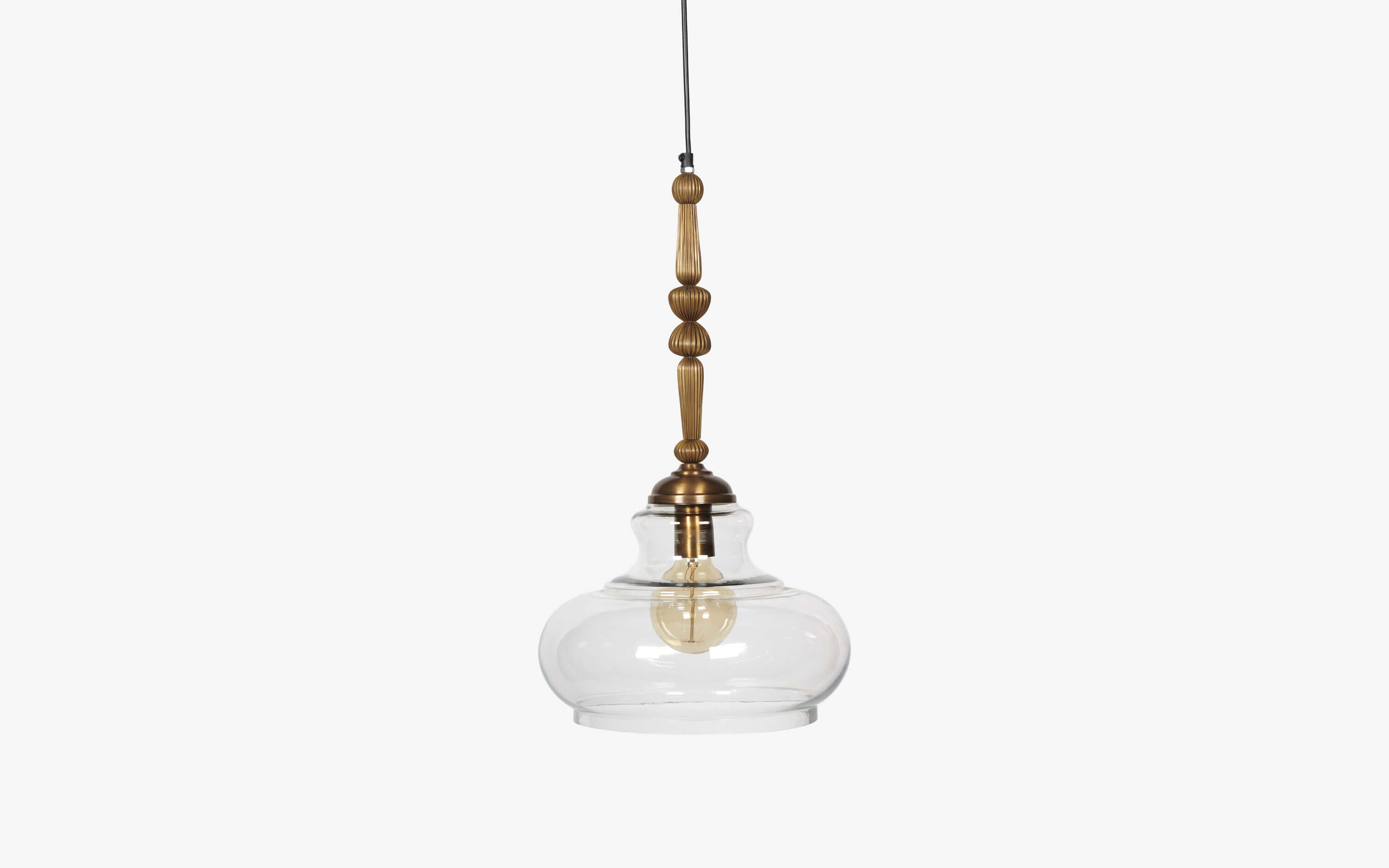 Buy Kurashi Oval Glass Pendant Light for Hallways - Close shot - from right angle - Orange Tree