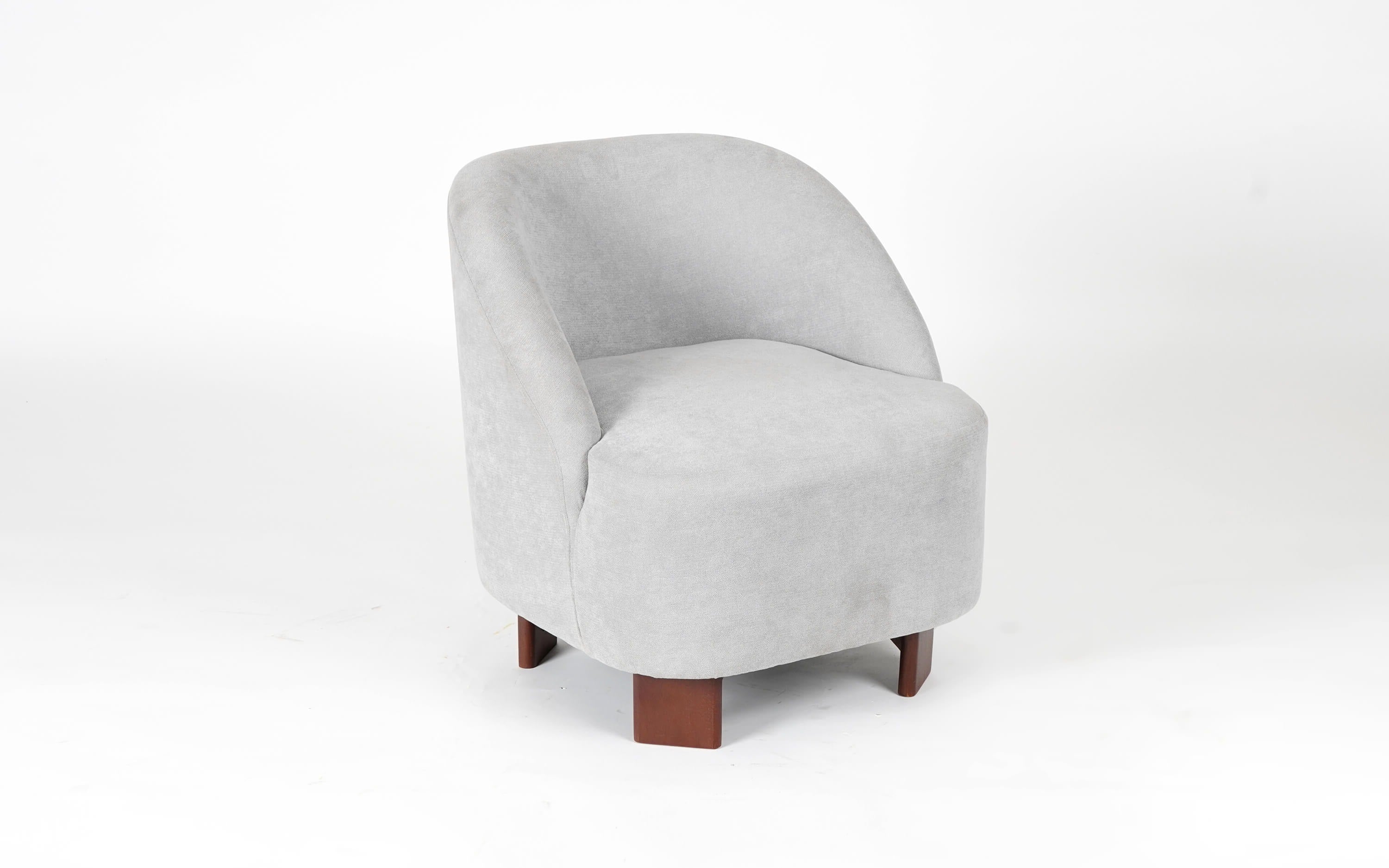 Maru Bedroom Lounge Chair with Grey Touch - with white background - Orange Tree