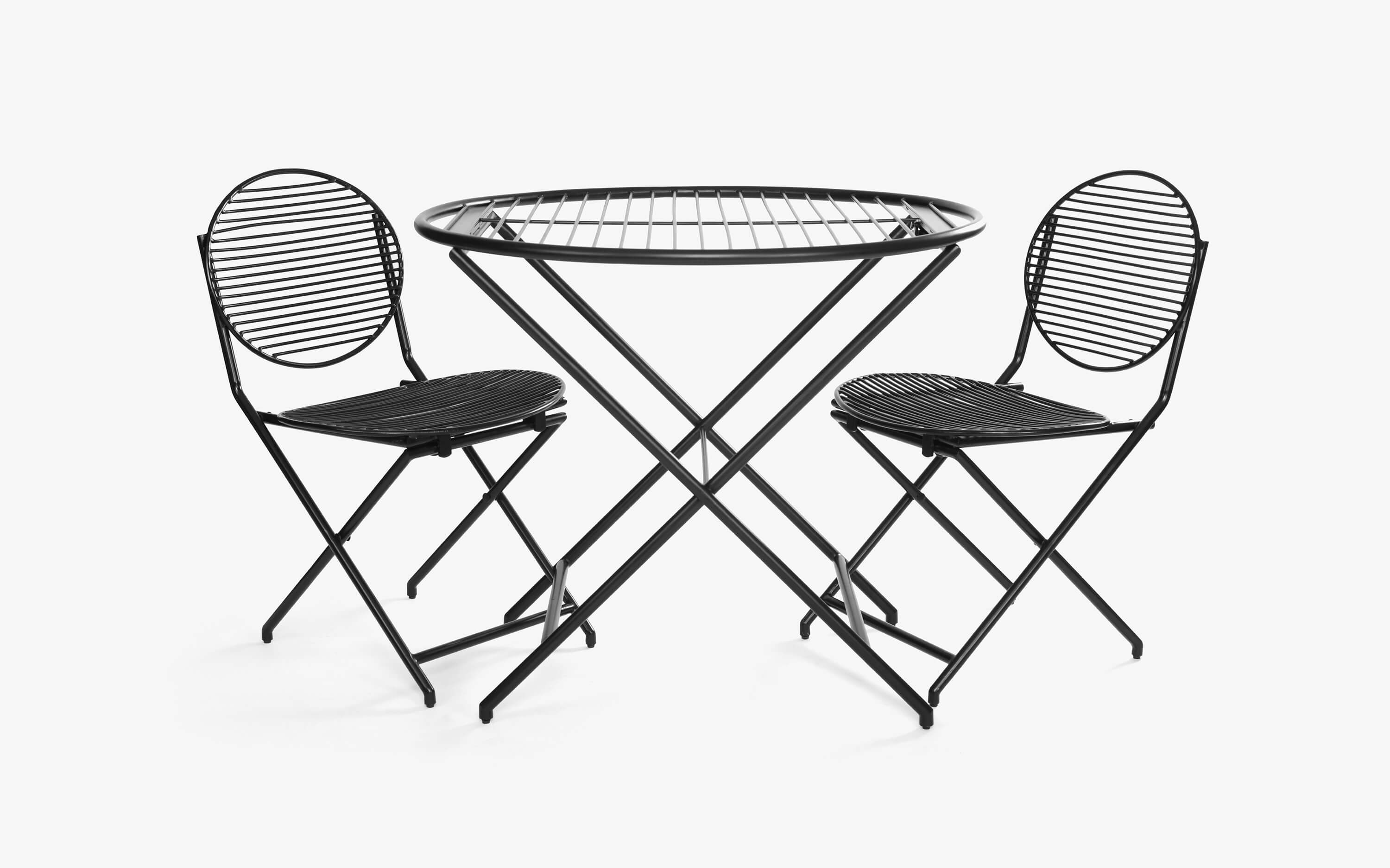 Patio Black Table Set With 2 Chairs - Orange Tree Home Pvt. Ltd.
