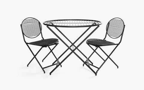 Patio Black Table Set With 2 Chairs - Orange Tree Home Pvt. Ltd.