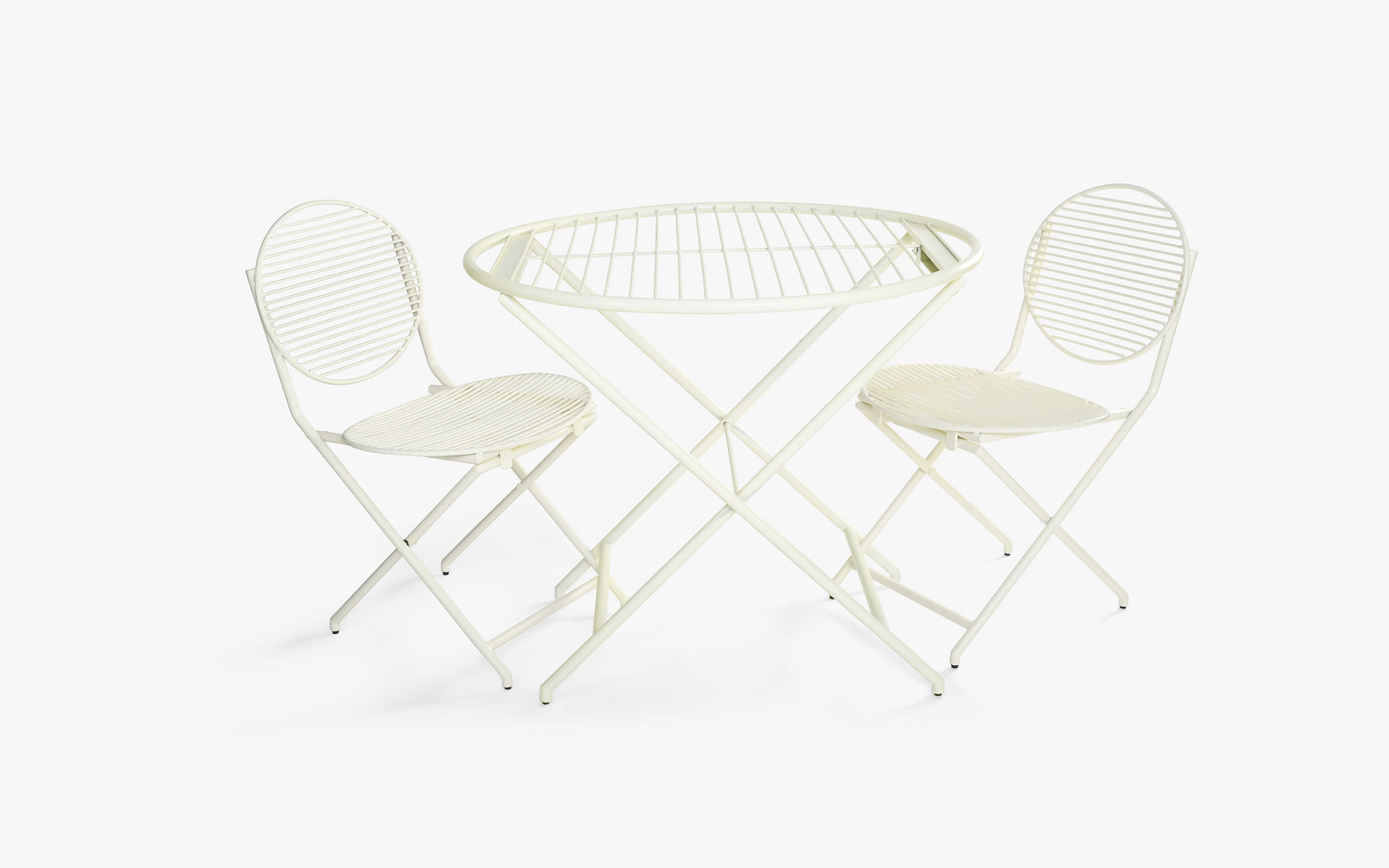 Outdoor Furniture. Off White Table Set With 2 Chairs - Orange Tree Home Pvt. Ltd.