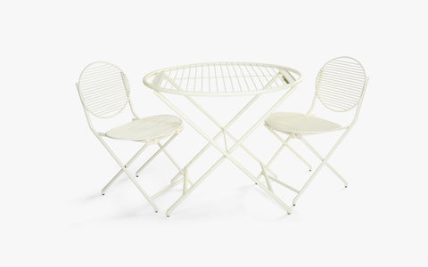 Outdoor Furniture. Off White Table Set With 2 Chairs - Orange Tree Home Pvt. Ltd.