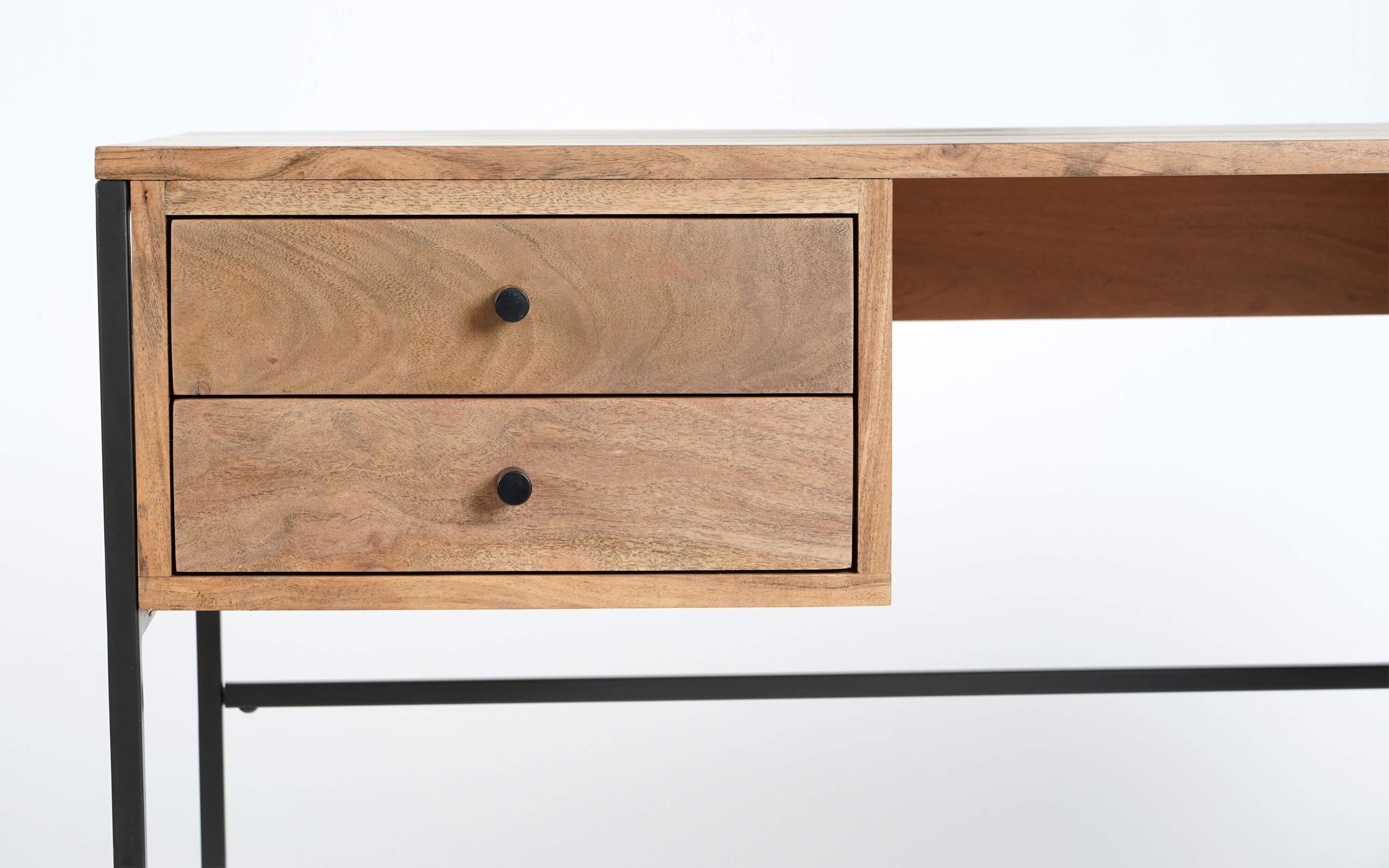 Arya Wooden Study Table with Metal Legs & 4 Storage Drawers