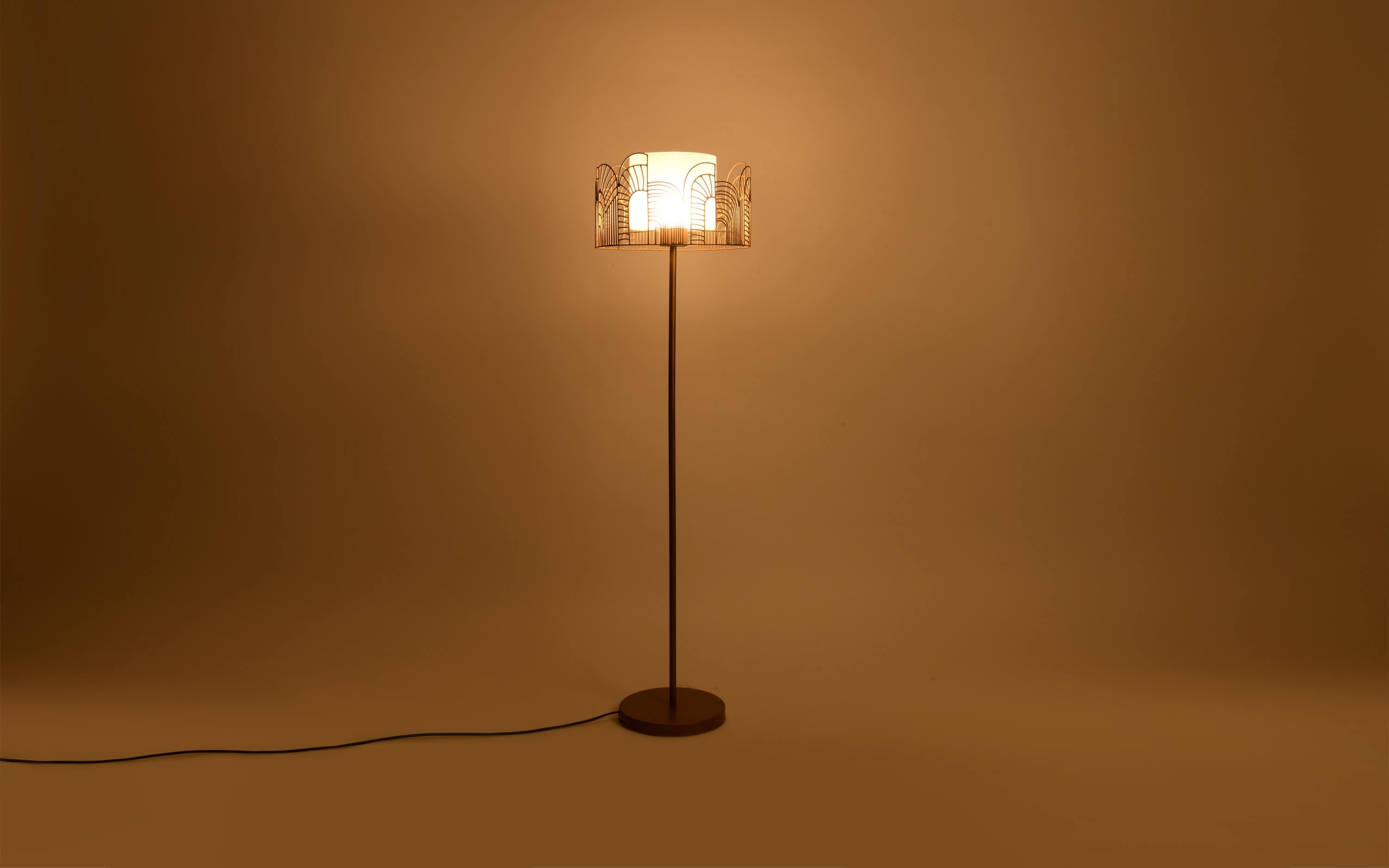 Killa Natural Metal Floor Lamp - with white background - Orange Tree