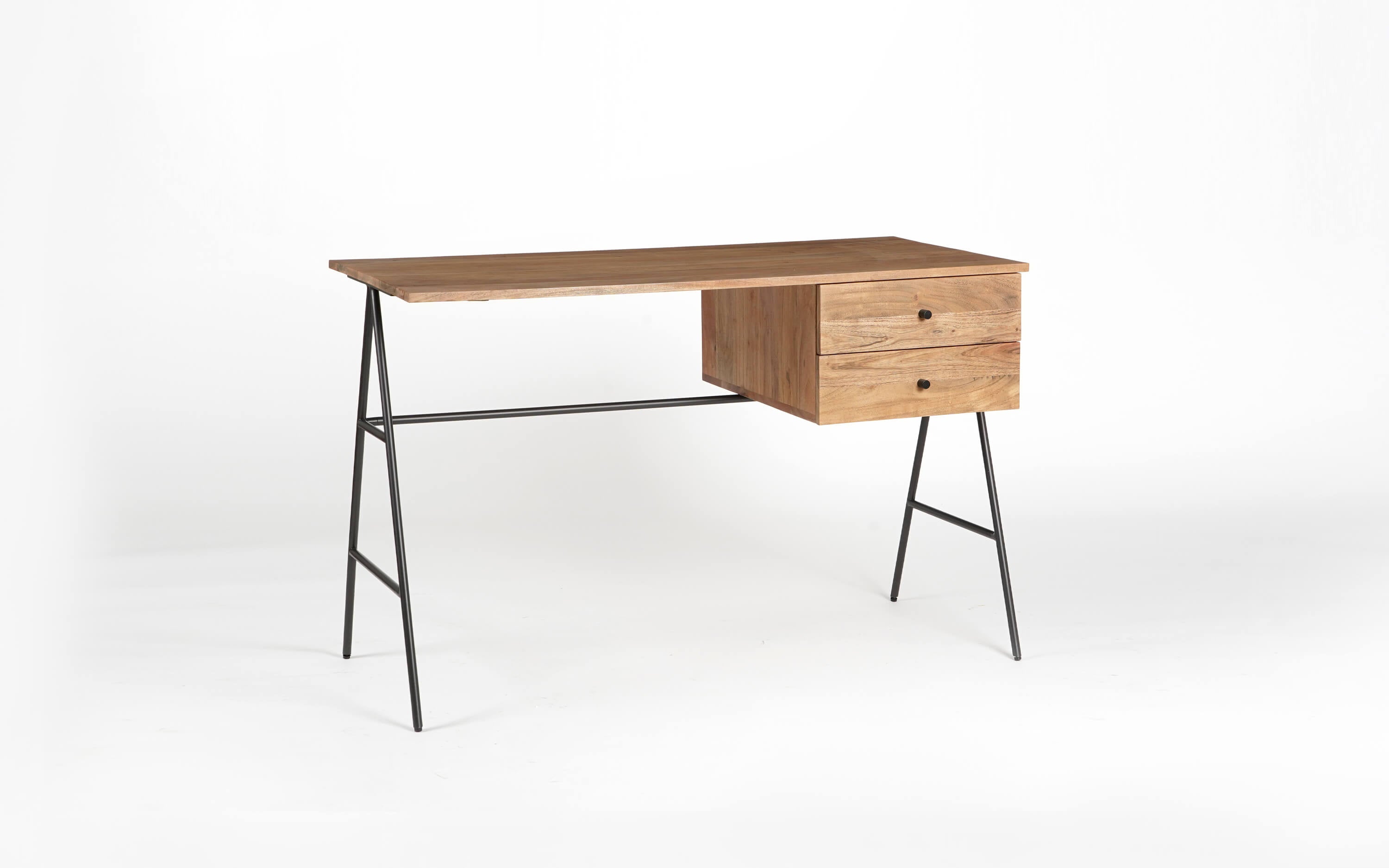 Buy Emmy Solid Wood Study Table with Storage Drawers - with white background - Orange Tree