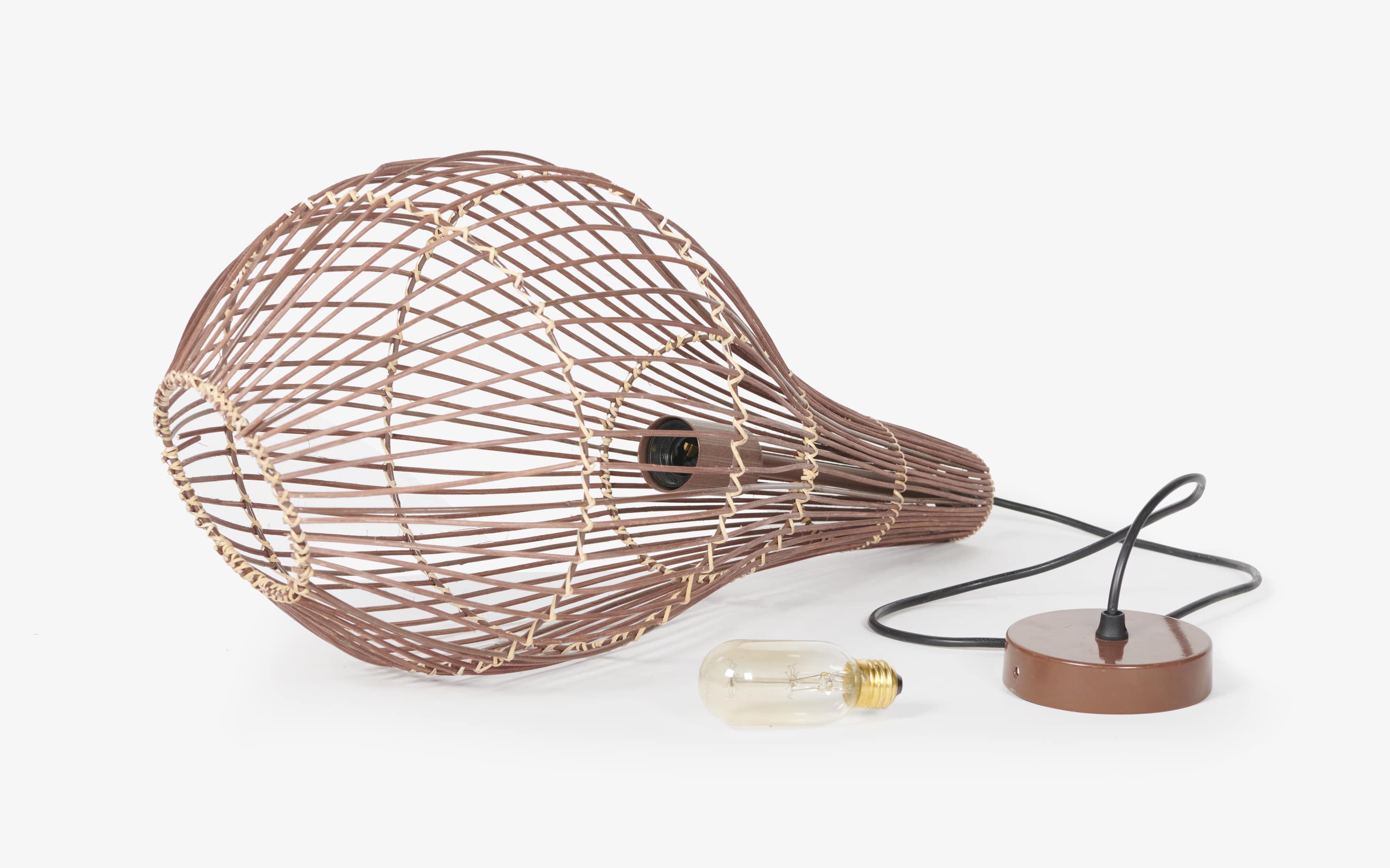 Buy Floo Cane Drop Pendant Light | Metal Hanging Light - Close shot - from left angle - Orange Tree