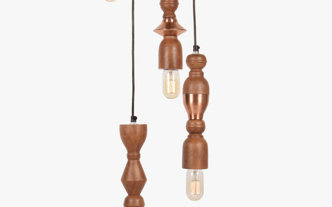 Jodha Copper Cluster Hanging Lamp - Orange Tree Home Pvt. Ltd.