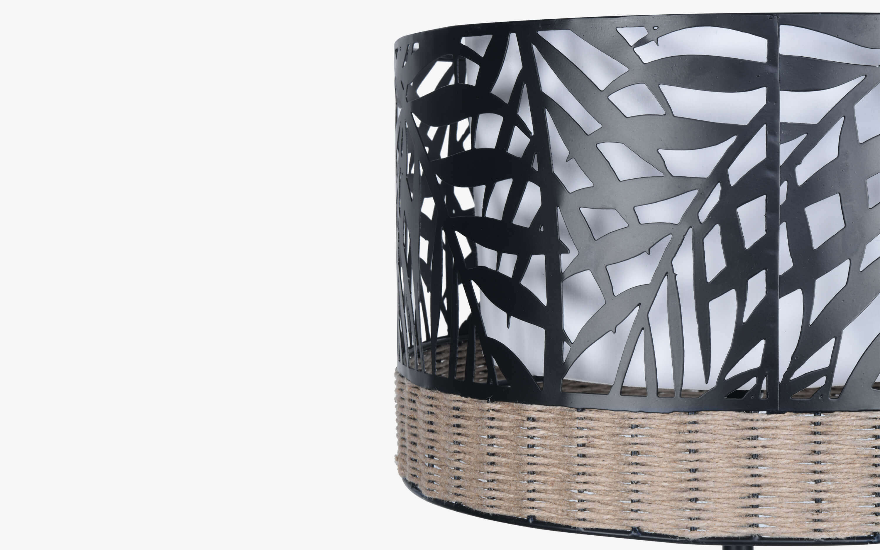 Kinara Black Floor Lamp | Metal Lamp - Close shot - from left angle - Orange Tree