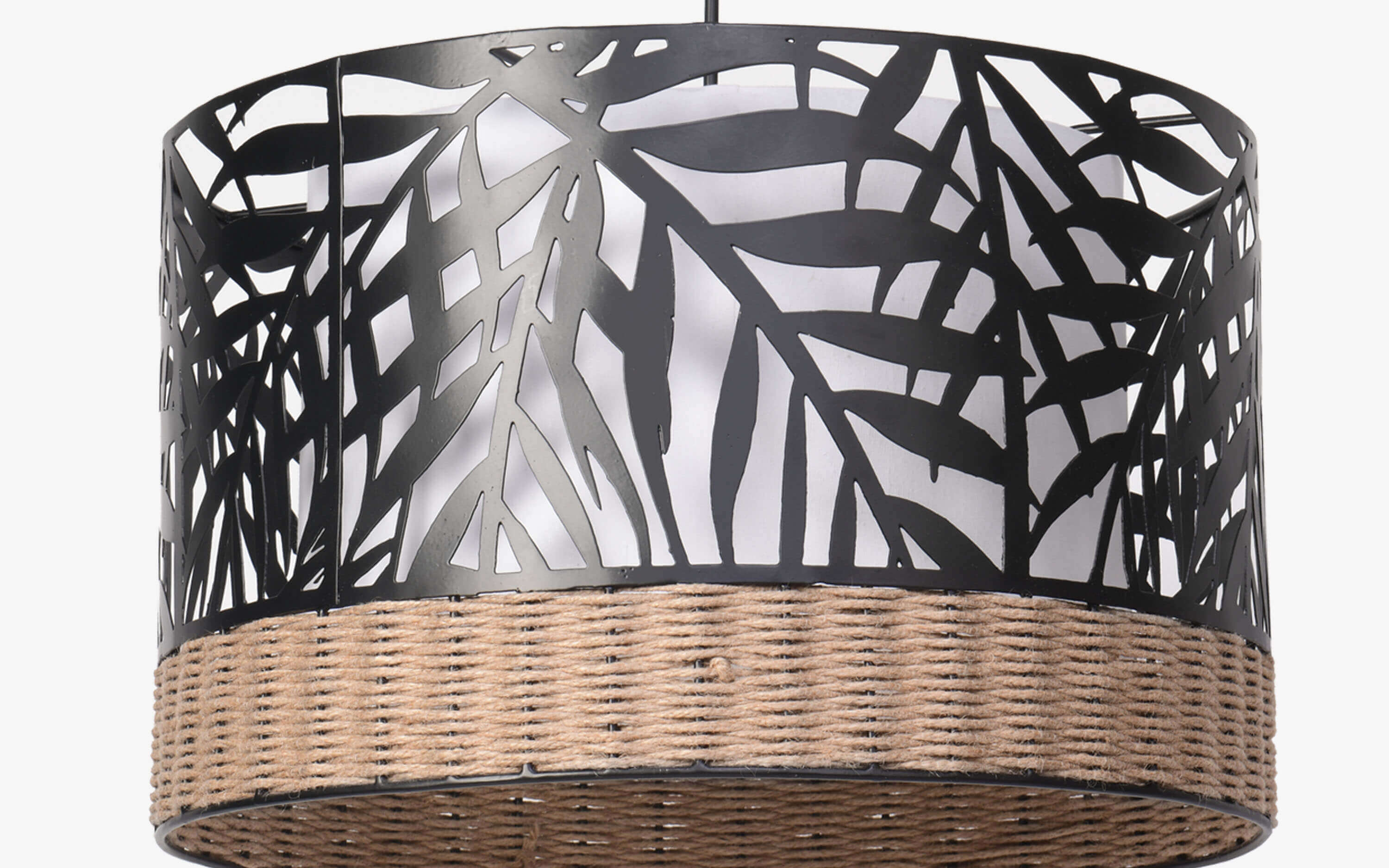 Buy Kinara Drum Metal Hanging Lamp - Close shot - from left angle - Orange Tree