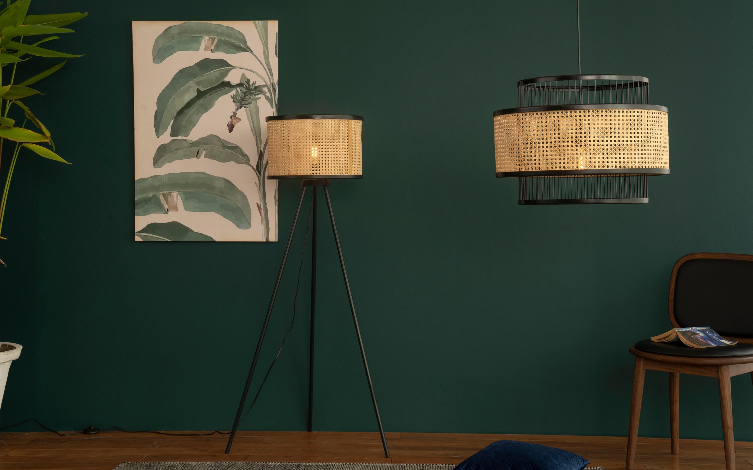 New Canna Black Table Lamp - Orange Tree Home Pvt. Ltd.