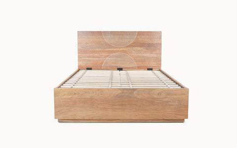 Bunka wood King size Hydraulic Bed - Orange Tree 