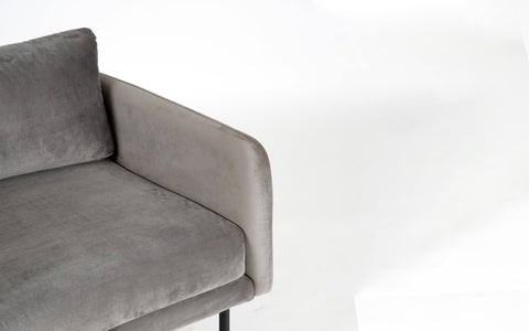 Premium Quality Designer Lounge Chair. Black Steel Legs and  Silver Color Soft Cushion. Modern Home Furniture- Orange Tree Home Pvt. Ltd.