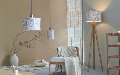 Flake Hanging Lamp Beige Drum - Orange Tree Home Pvt. Ltd.