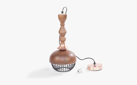 Jodha Copper Hanging Lamp Tall - Orange Tree Home Pvt. Ltd.