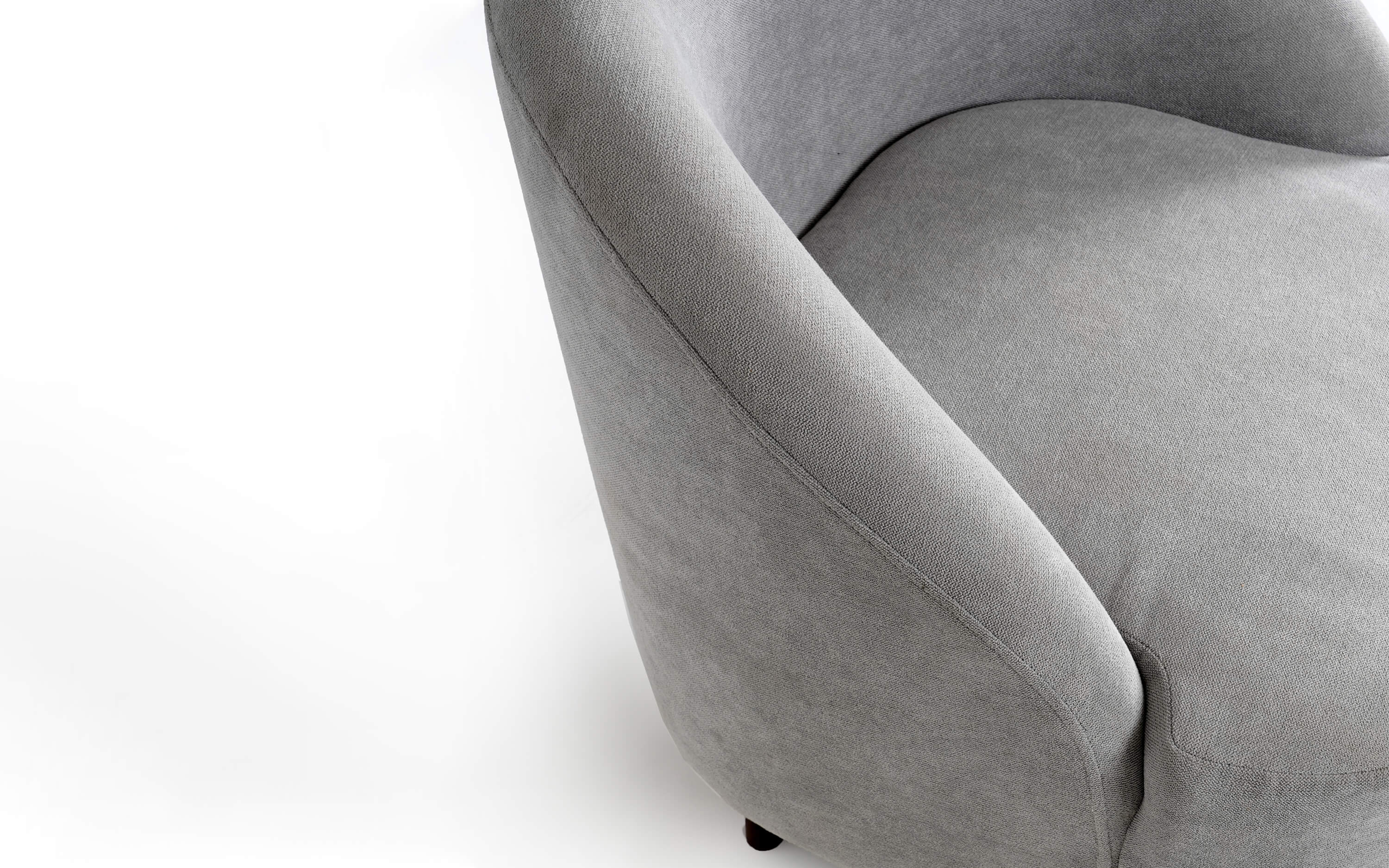 Maru Bedroom Lounge Chair with Grey Touch - Close shot - from upper angle - Orange Tree