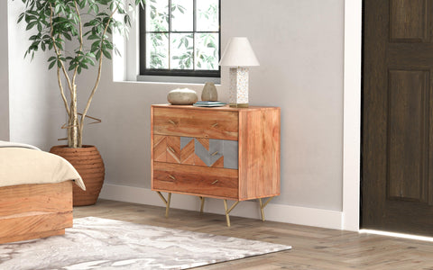 Mazi Chest of Drawer made of Acacia Wood with Cement