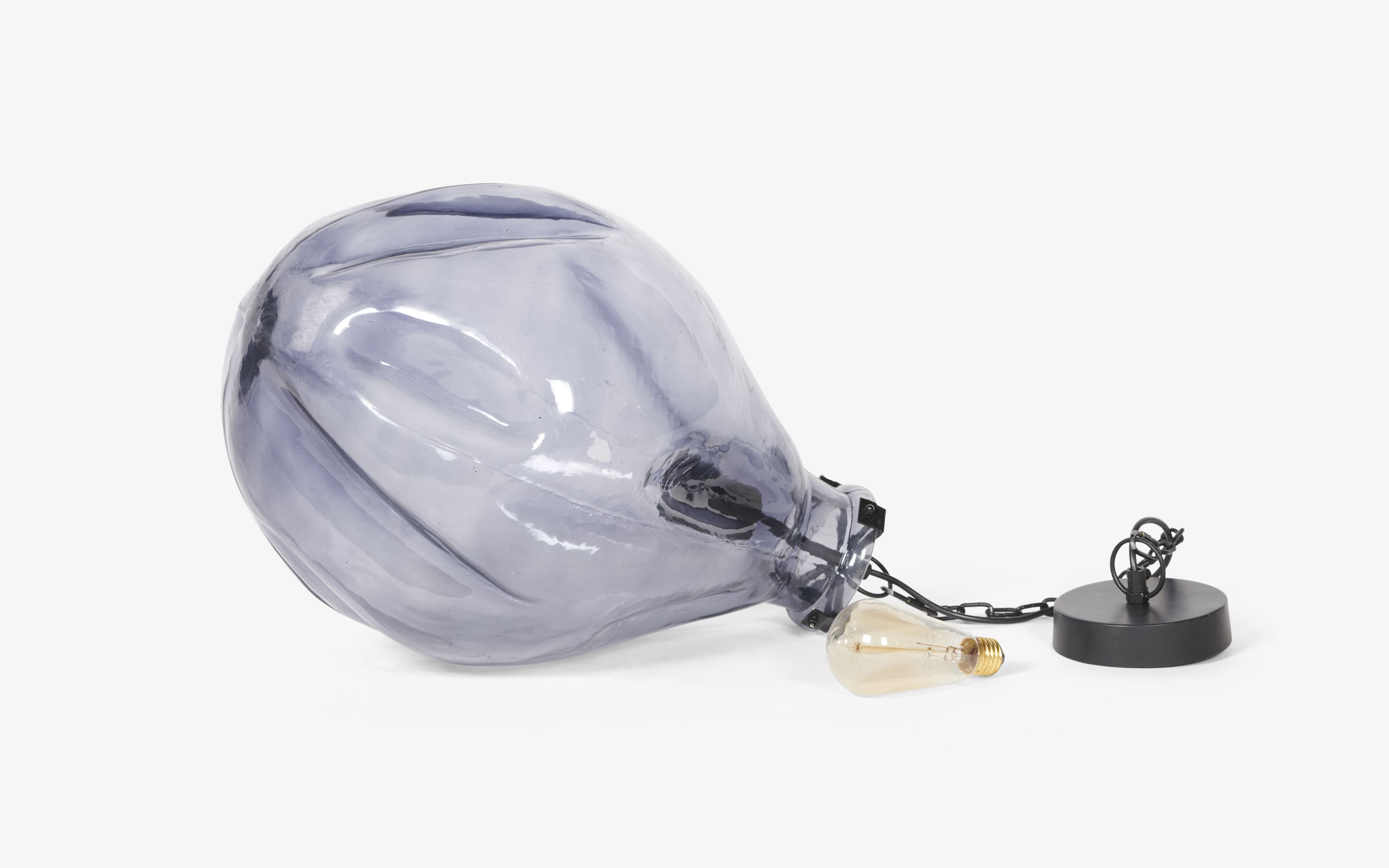 Buy Sogu Black Glass Drop Hanging Lamp for Bedroom - Close shot - Orange Tree