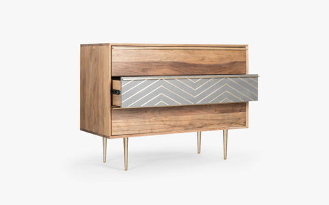 Toshi Chest of Drawer made of Acacia Wood with Mild Steel and Cement 