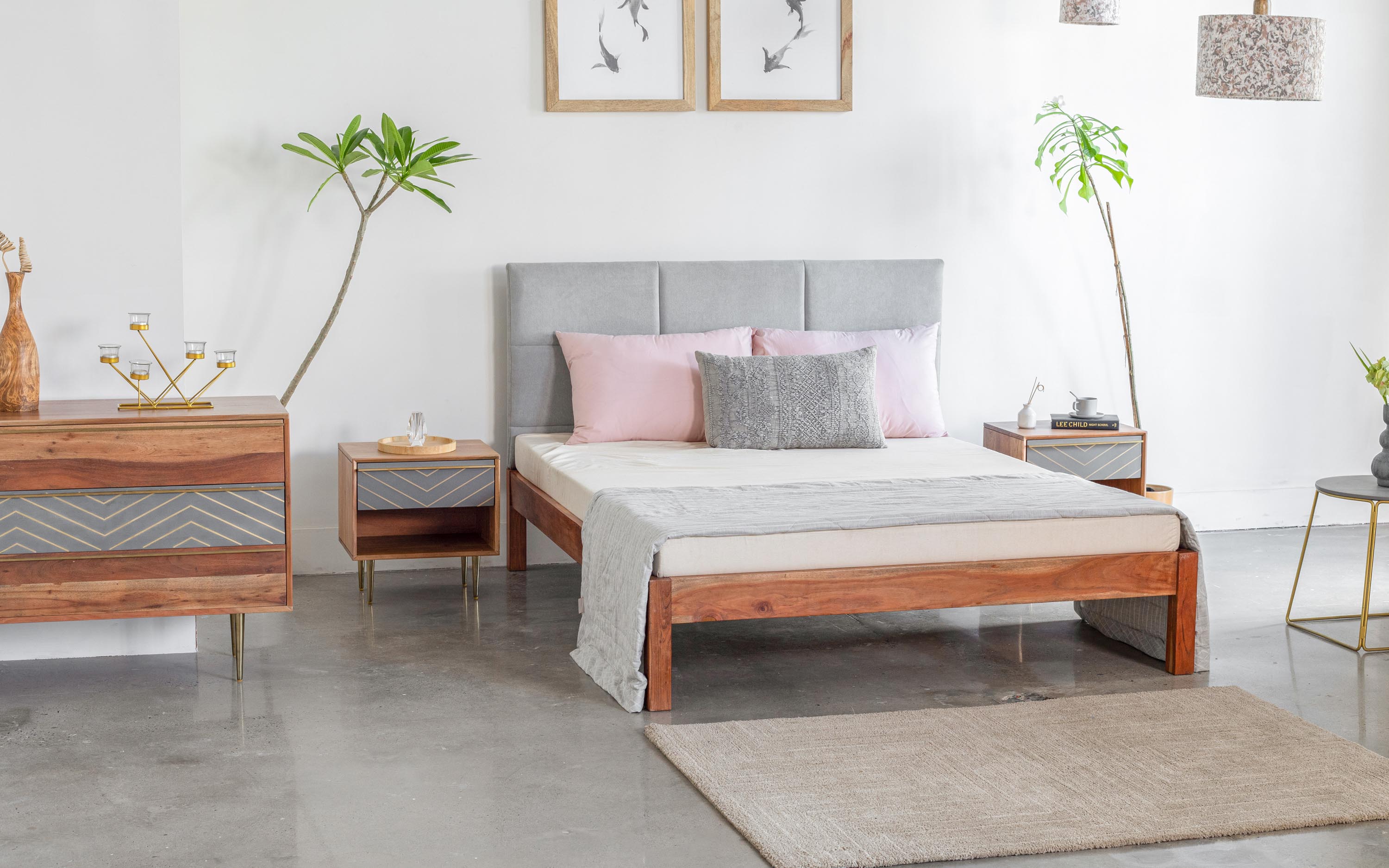 trendy bed back design with the upholstered headboard