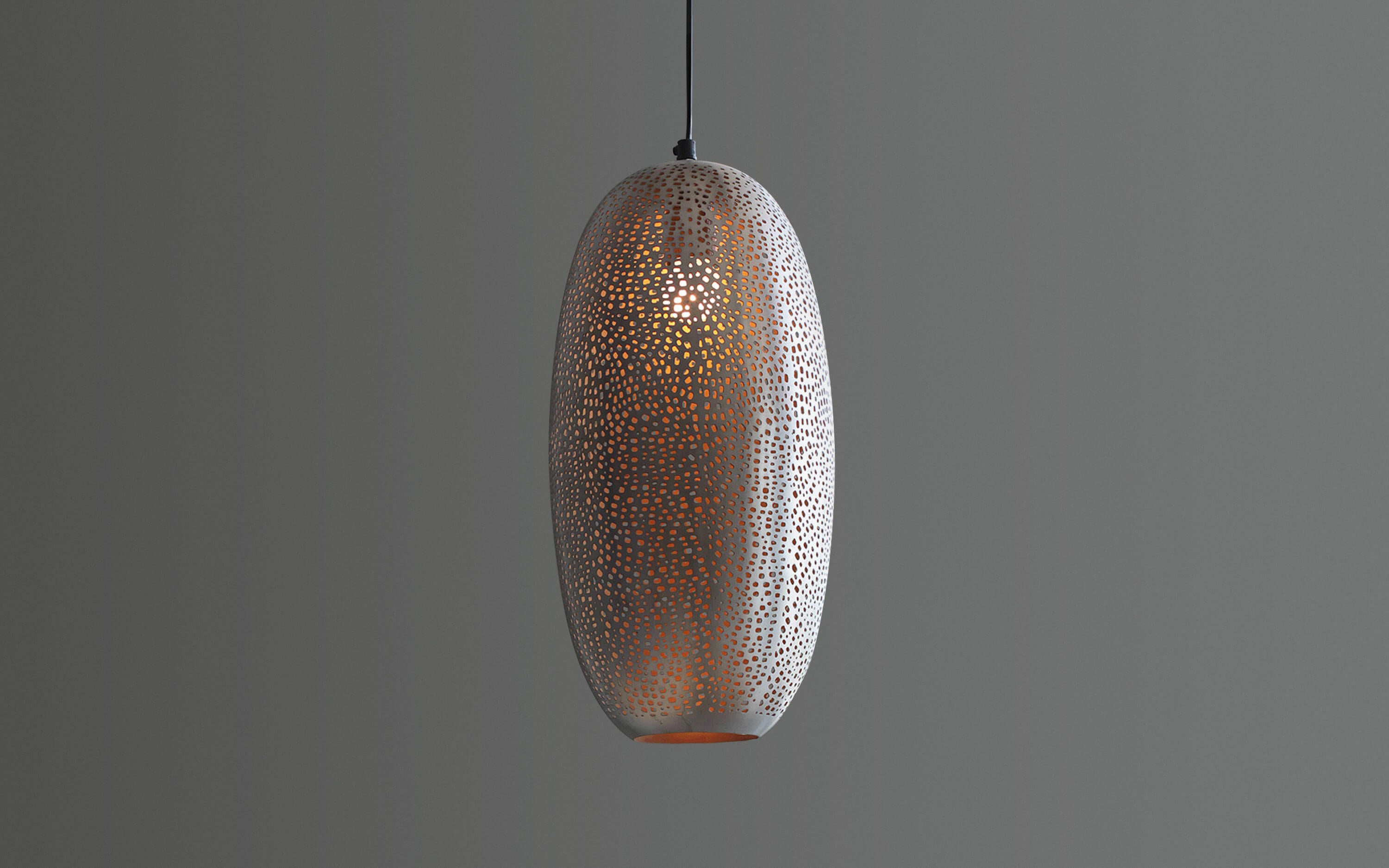 Buy Cillin Oval Hanging Lamp With Gold Finish | Drop Lamp - Orange Tree