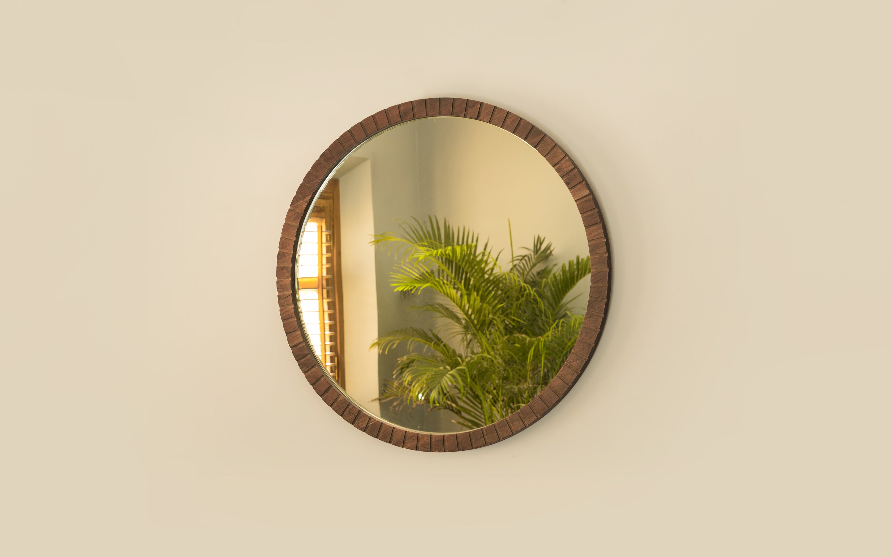 ipiano Wall mirror for bedroom. Wooden Mirror