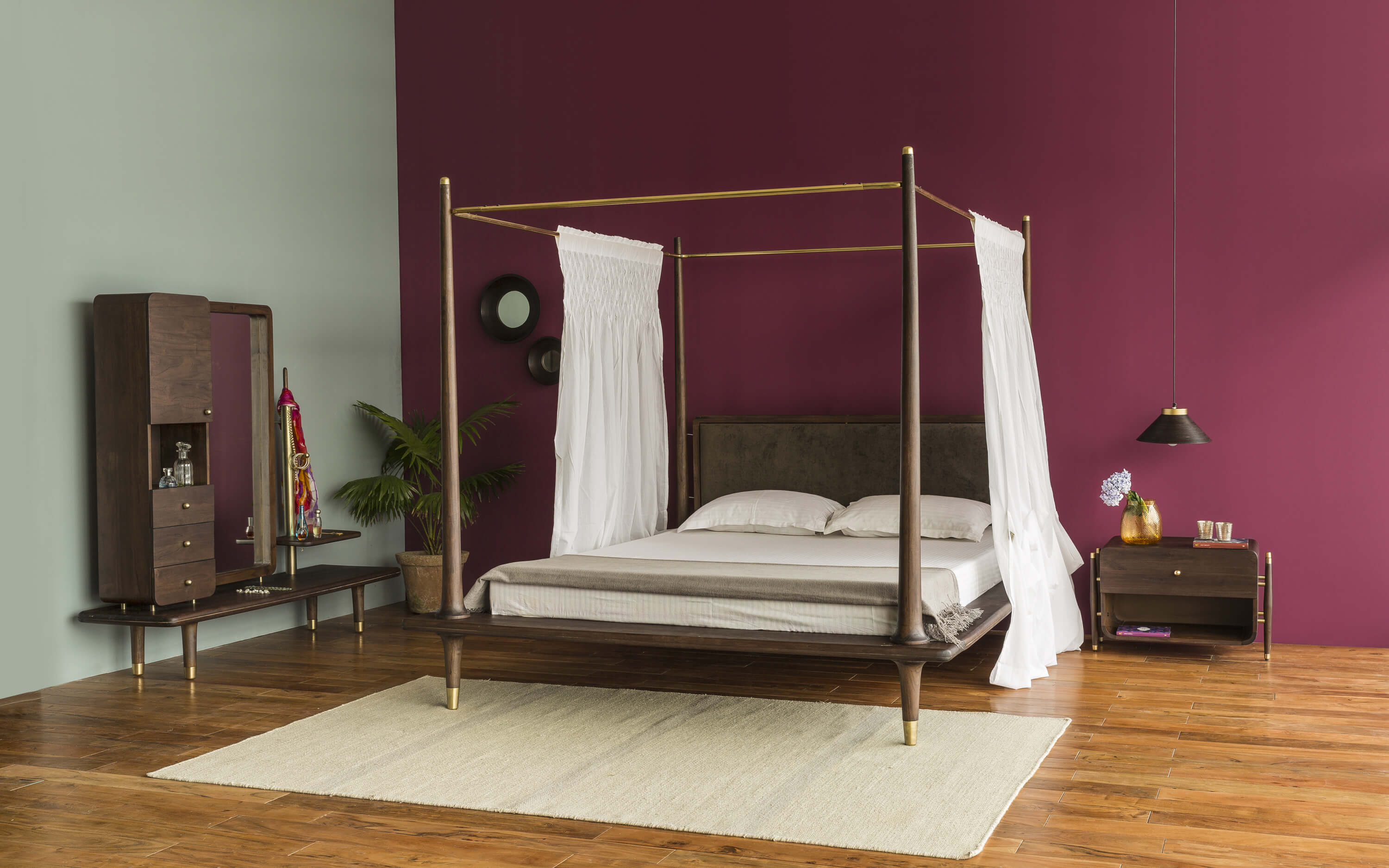 single colored wall back design for the aesthetic look