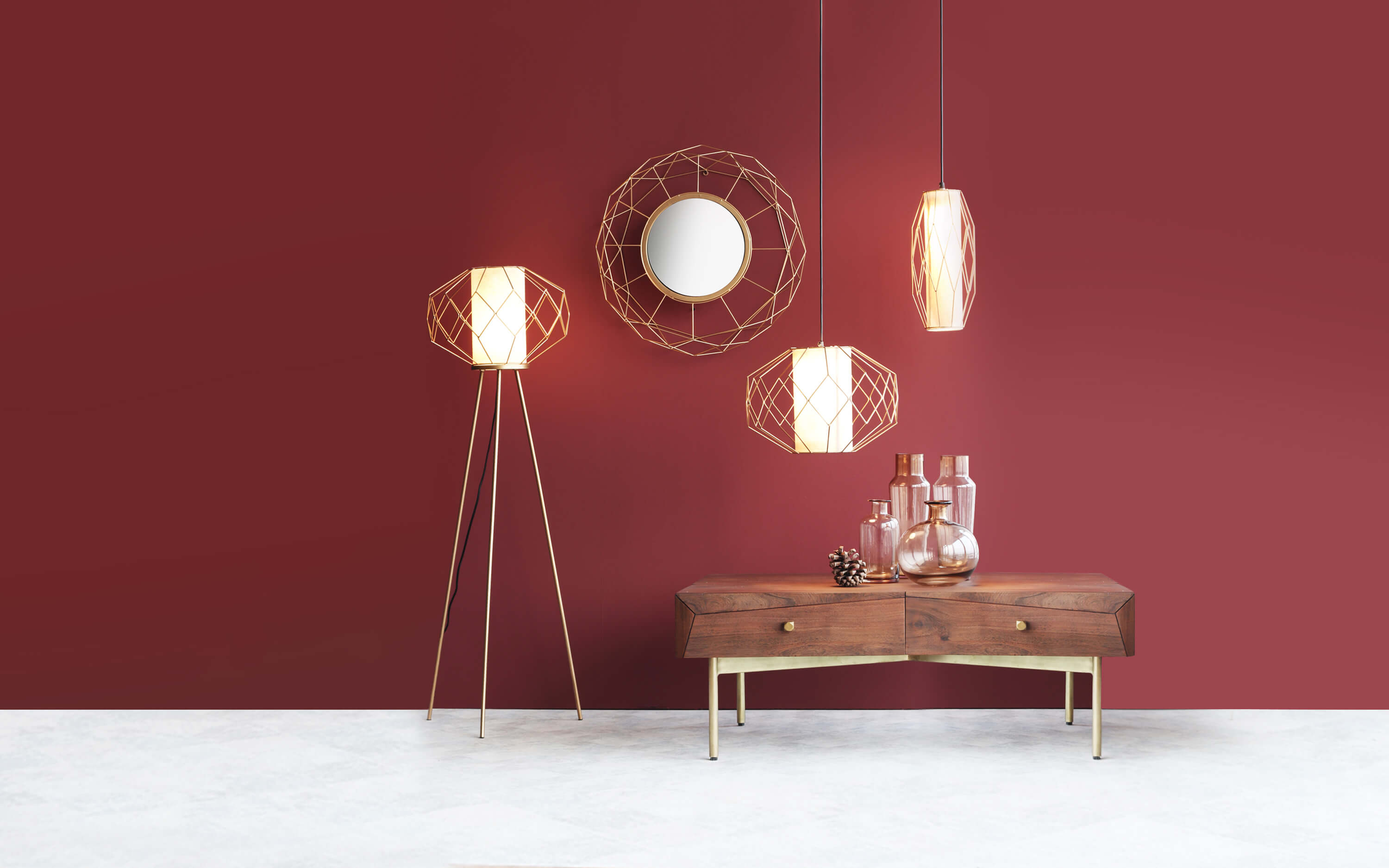 Ori Gold Tripod Floor Lamp | Metal Lamp - Orange Tree