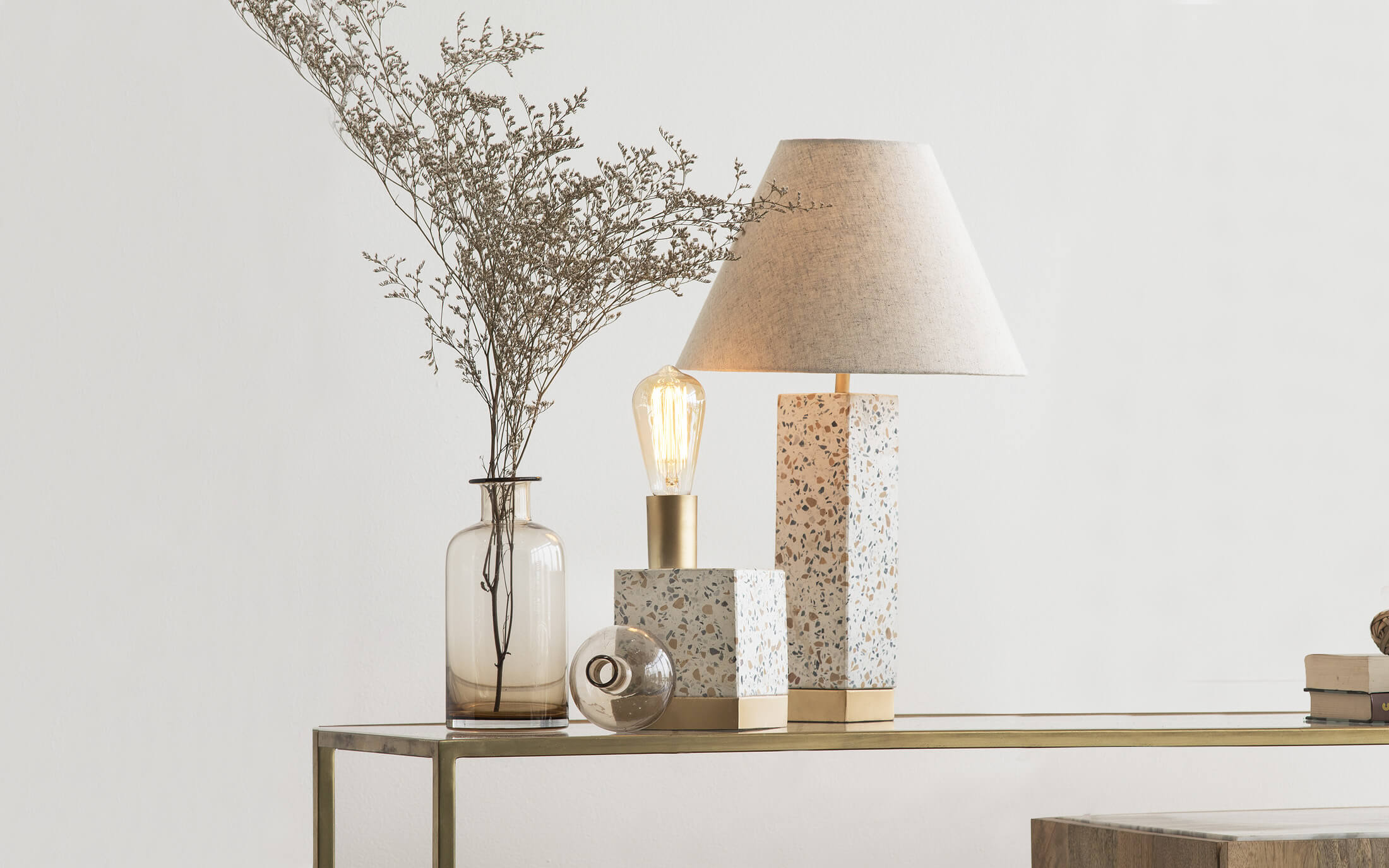 Speckle Table Lamp With Conical Shade - Orange Tree Home Pvt. Ltd.