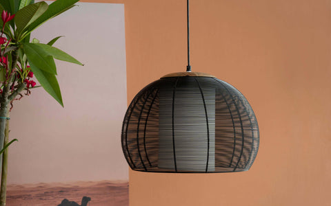 Tappa Black Spherical Hanging Lamp - Orange Tree Home Pvt. Ltd.