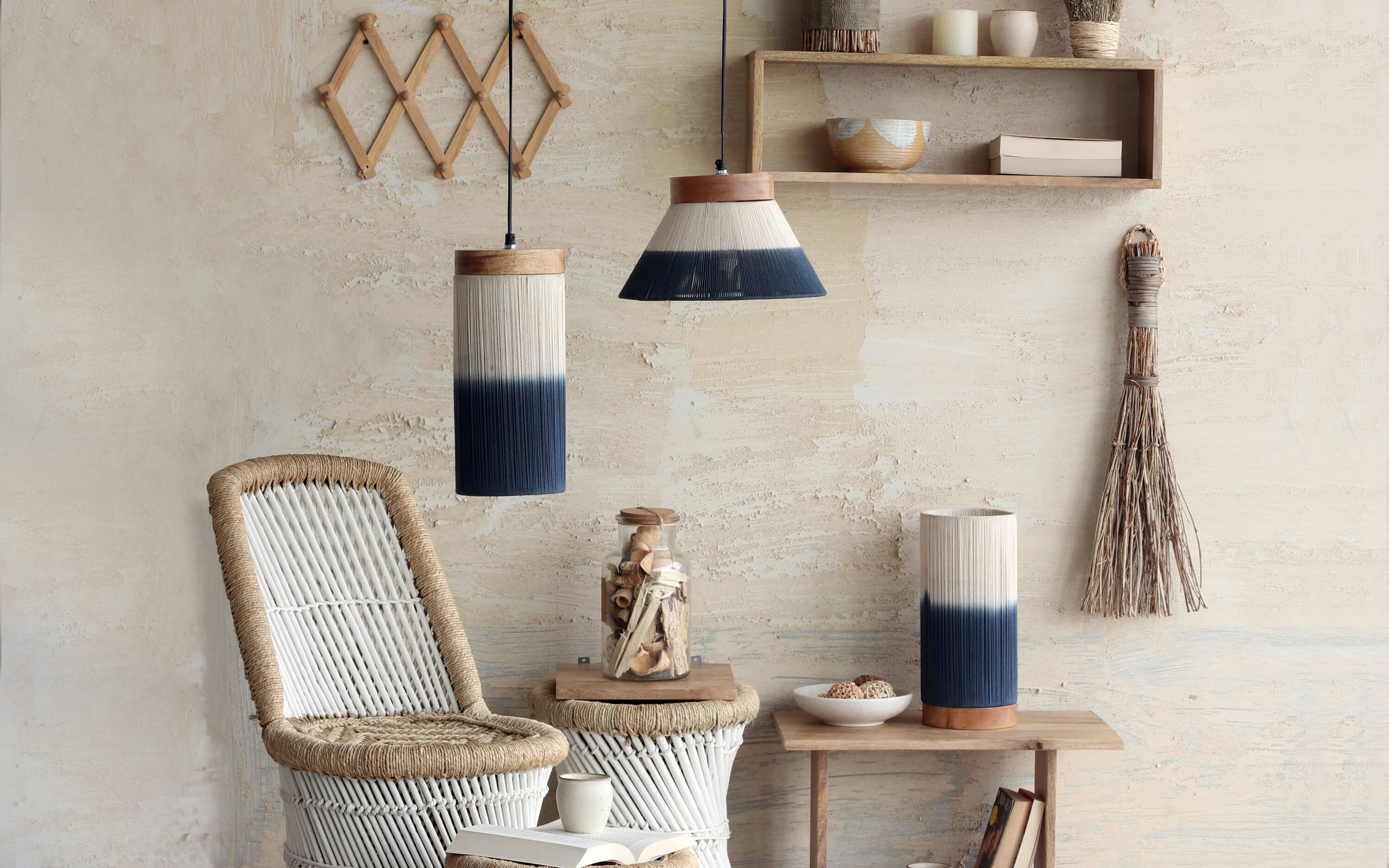Afreen Hanging Lamp Cylindrical Shaded - Orange Tree Home Pvt. Ltd.