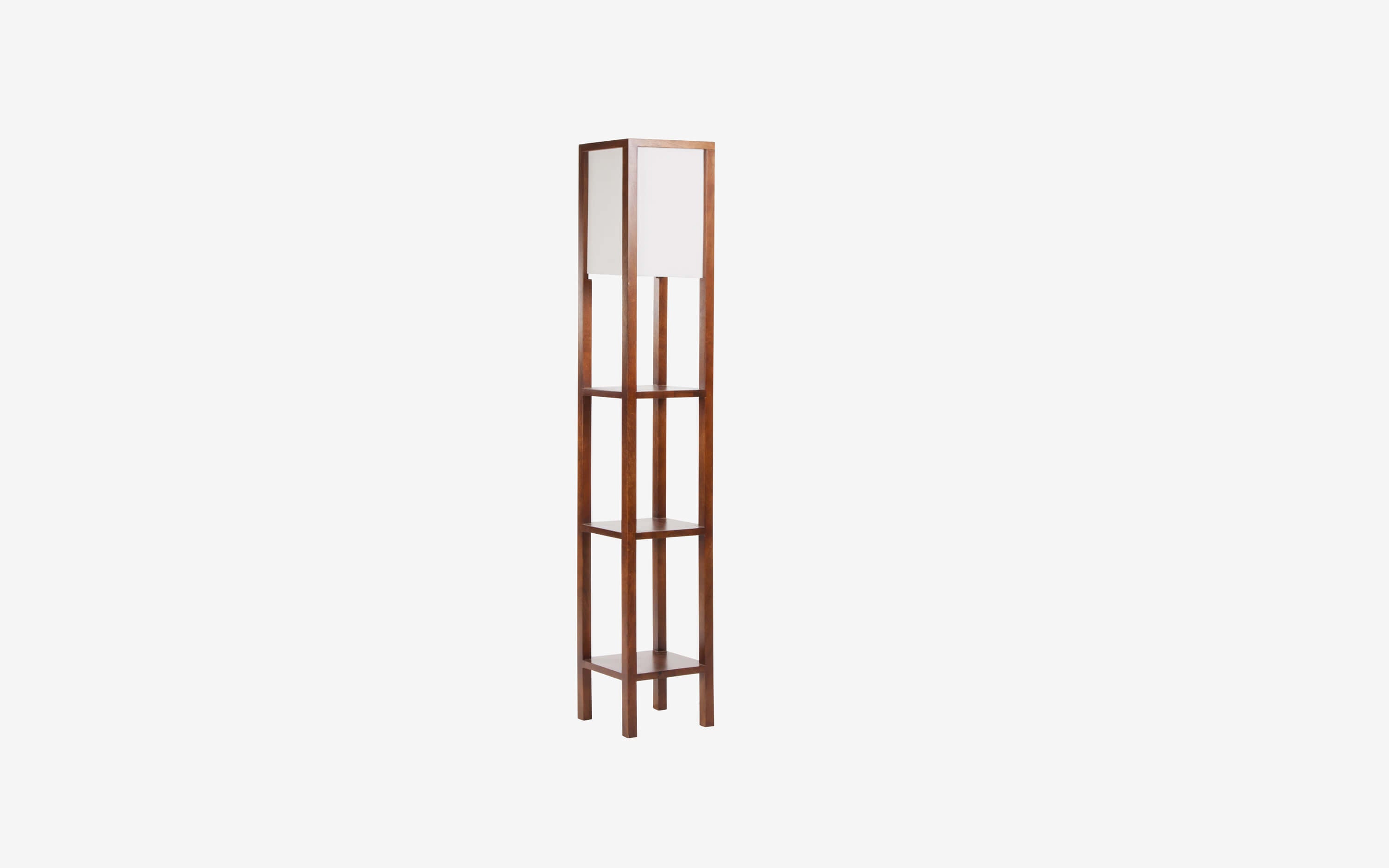 Wooden floor lamp with walnut finish