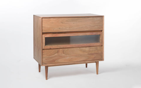 Paolo Chest Of Drawer made of Acacia Wood with Glass