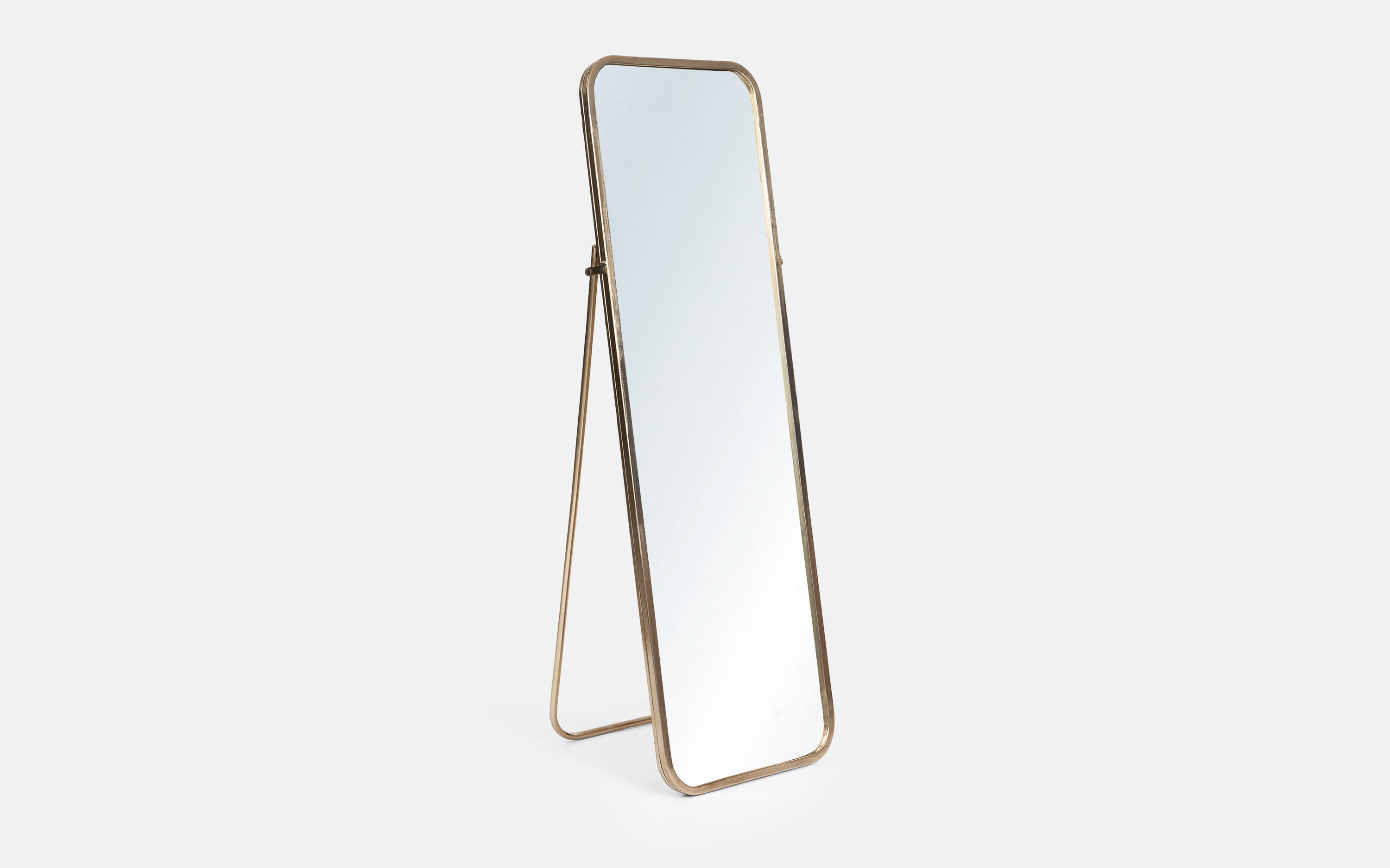 Yoho Floor Standing Mirror wth Metal Frame - with white background - Orange Tree