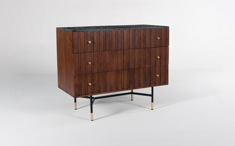 ipiano chest of drawers made of acacia wood with the autumn finish