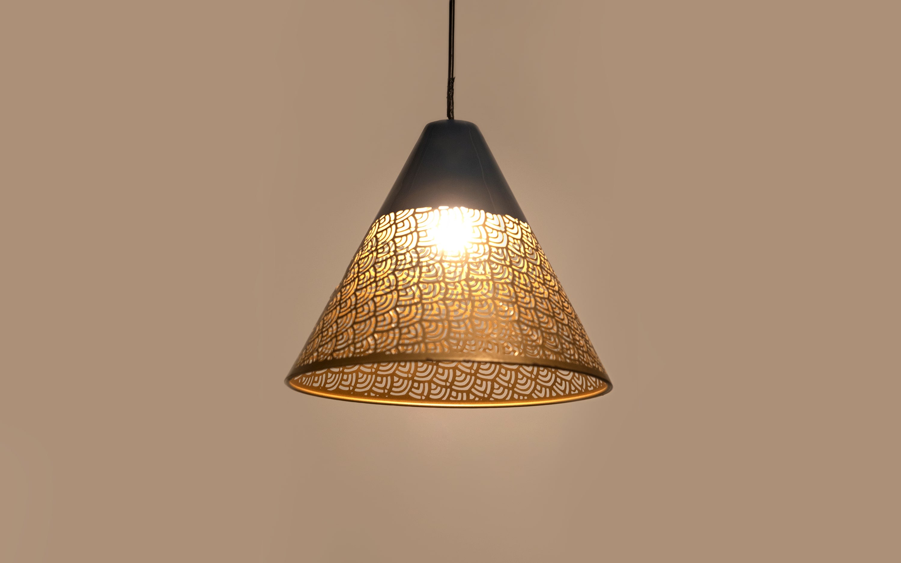 Buy Ralph Conical Metal Hanging Lamp for interior - with white background - Orange Tree