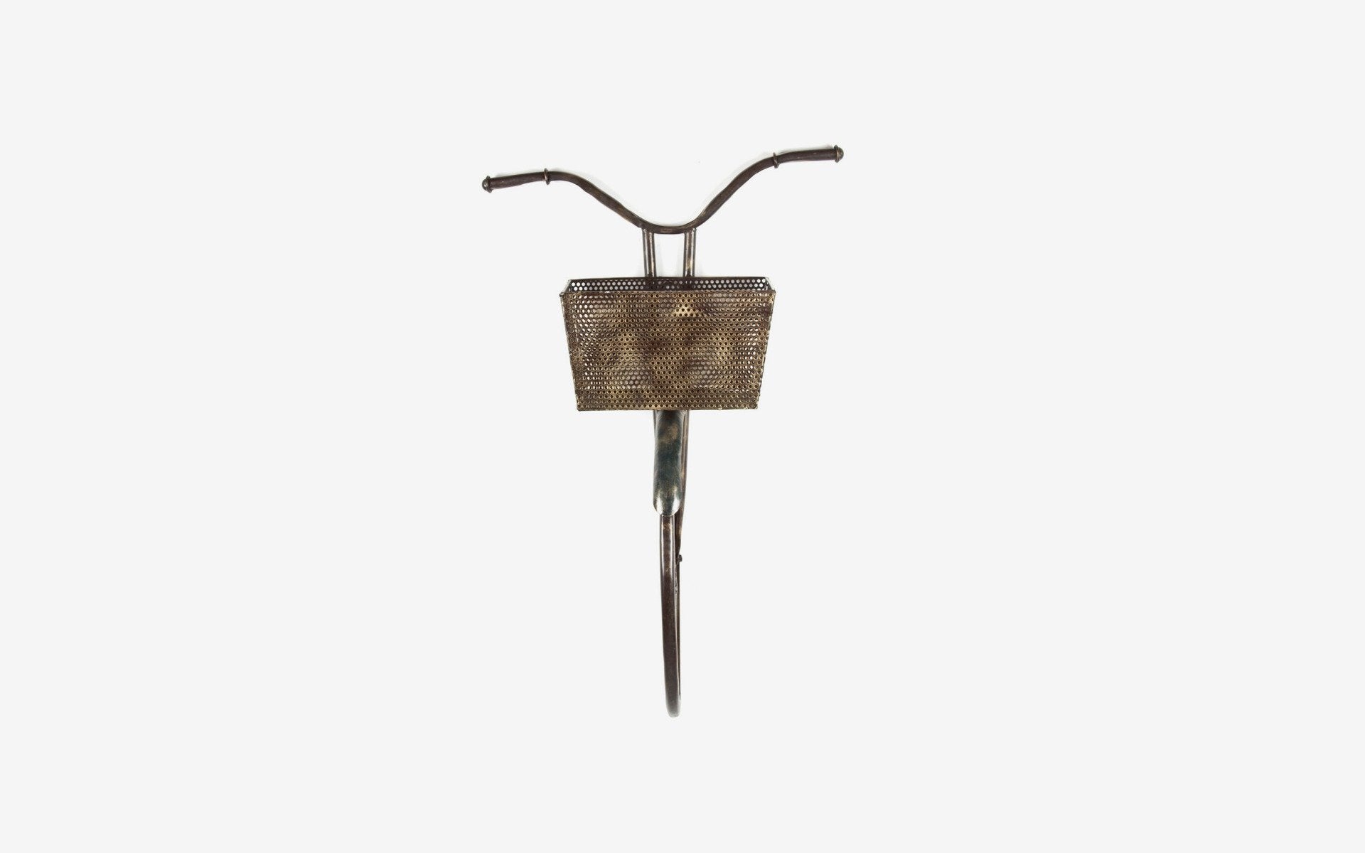 Retro Cycle With Basket | Wall Decor India - Close shot - Orange Tree