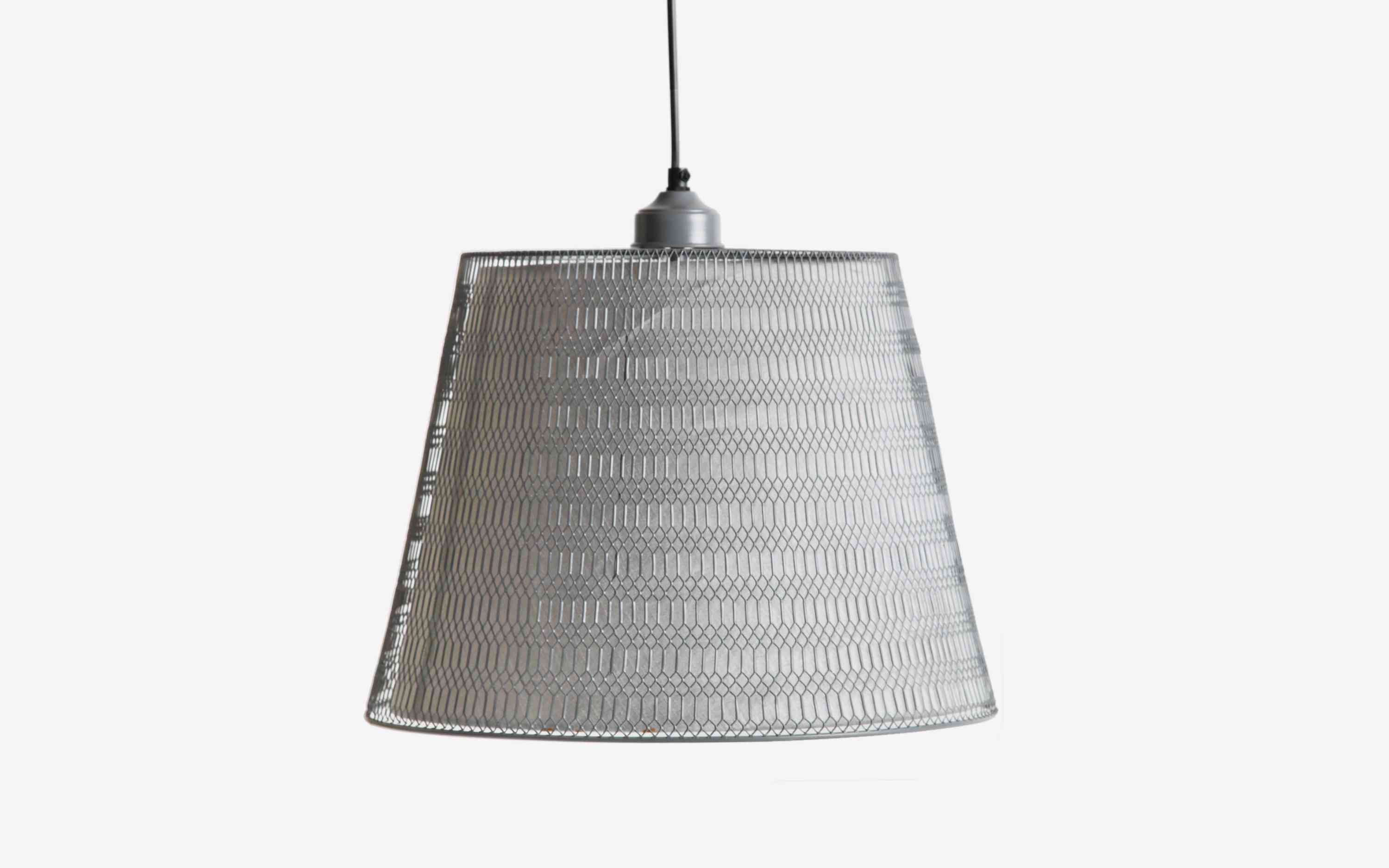 Buy Rhombus Cone-Shaped Metal Hanging Lamp | Silk Shade - with white background - Orange Tree