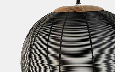 Tappa Black Spherical Hanging Lamp - Orange Tree Home Pvt. Ltd.