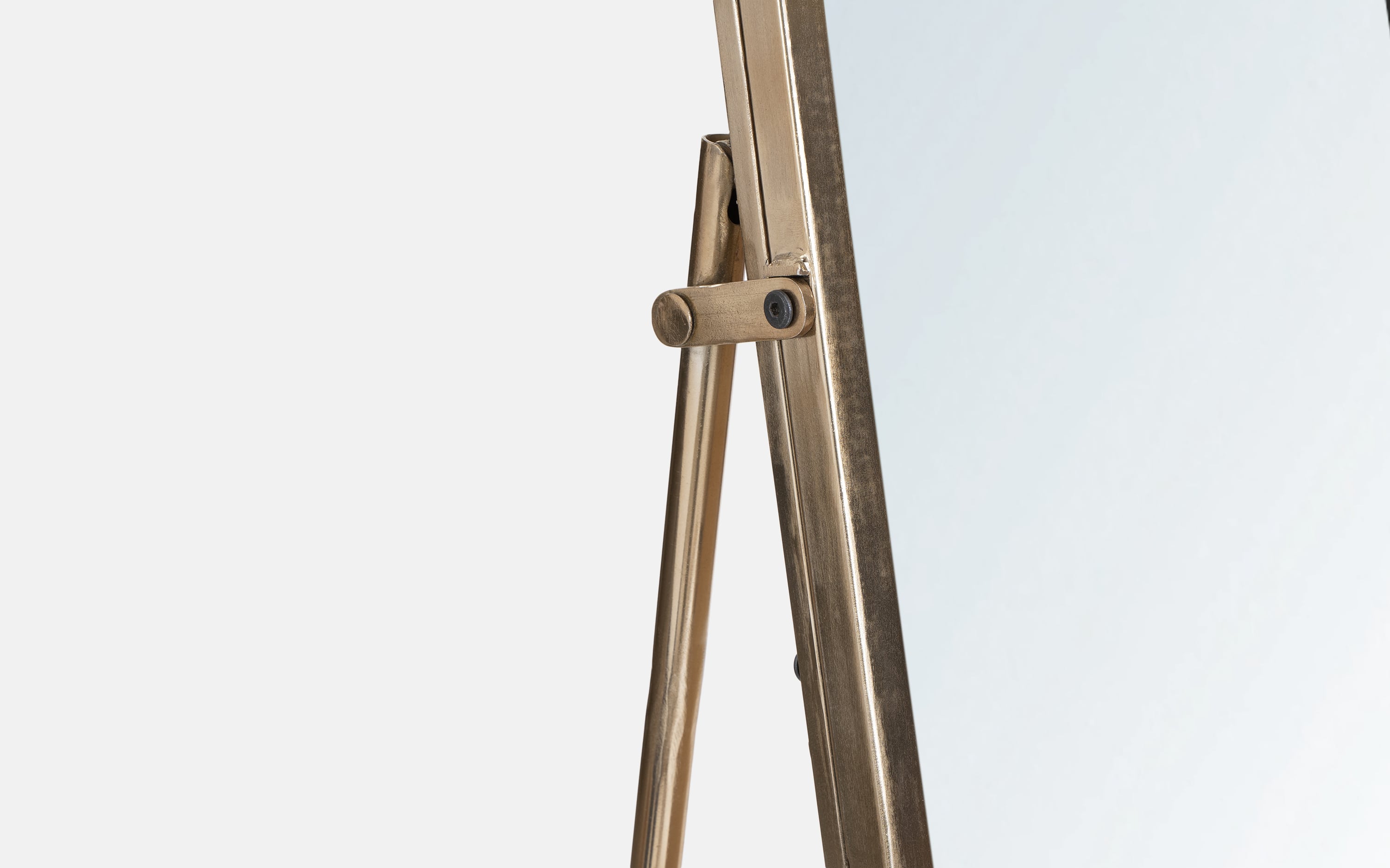 Yoho Floor Standing Mirror wth Metal Frame - Close shot - from right angle - Orange Tree