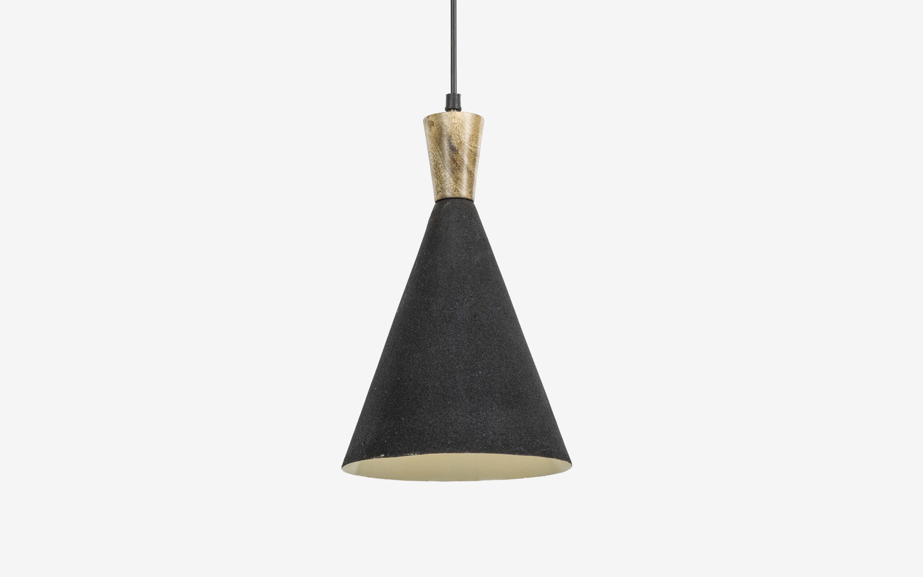 Buy Noir Cone Metal Hanging Lamp - Close shot - Orange Tree