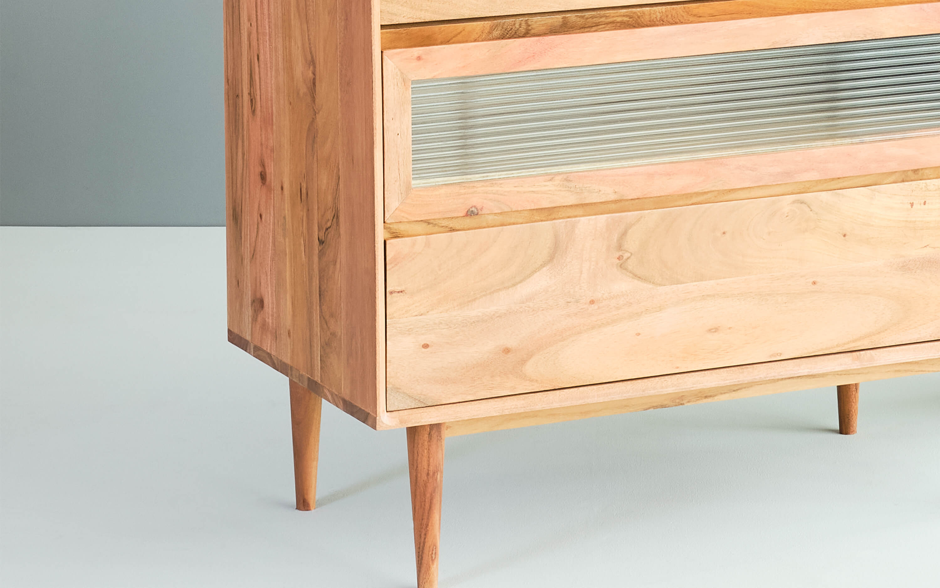 Paolo Chest Of Drawer made of Acacia Wood with Glass