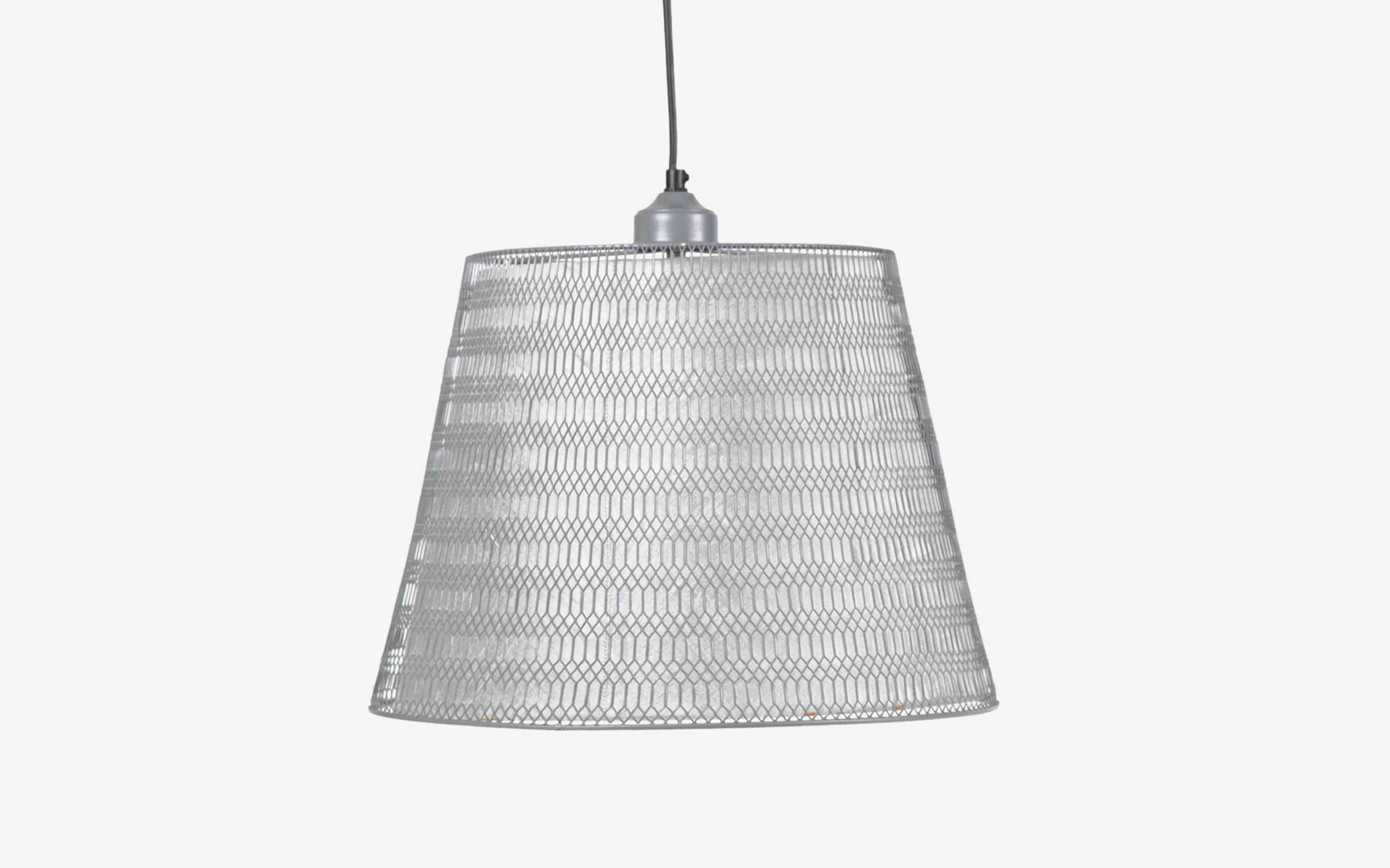 Buy Rhombus Cone-Shaped Metal Hanging Lamp | Silk Shade - Close shot - from left angle - Orange Tree